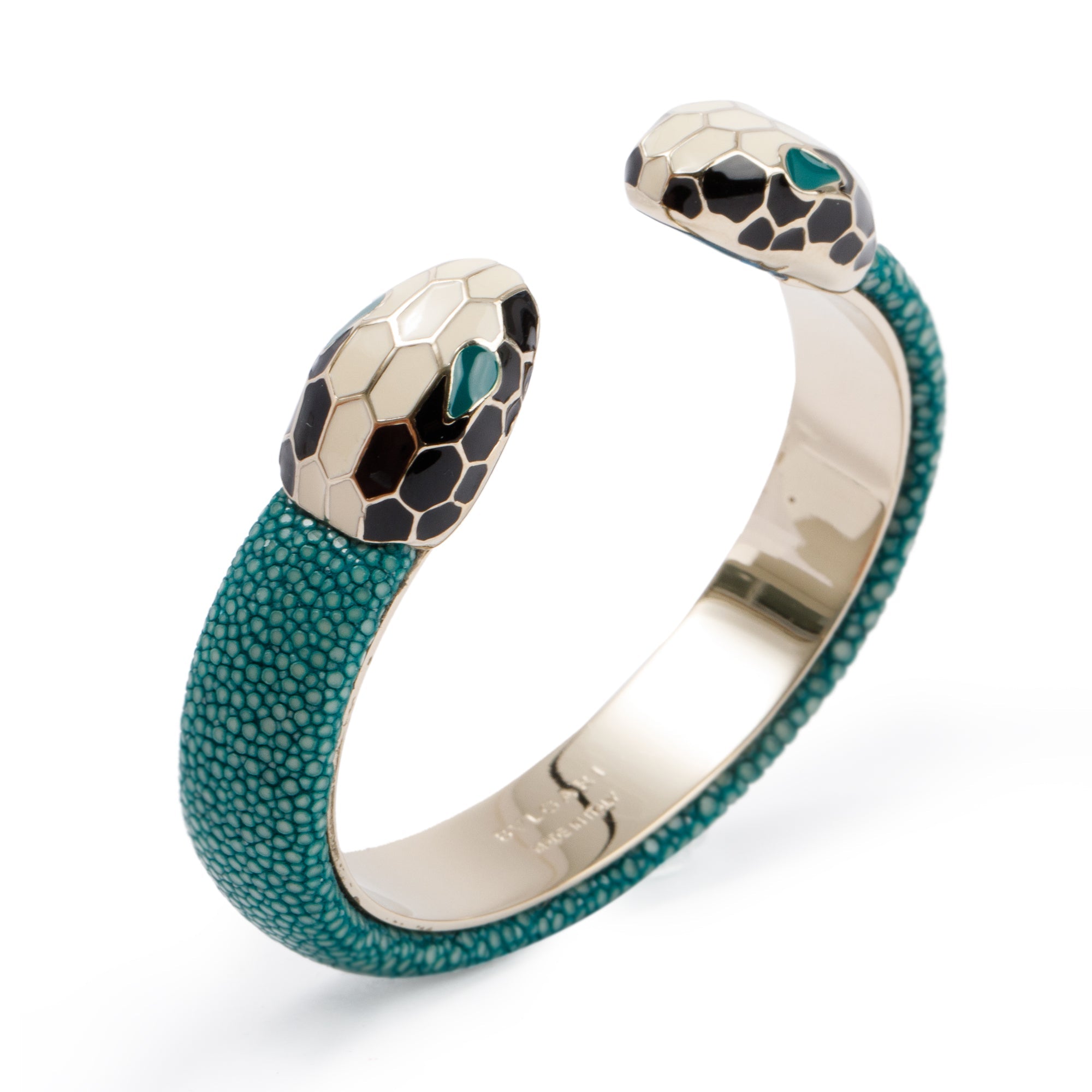 BVLGARI Serpenti Forever Galuchat Stingray Leather & Enamel Bracelet