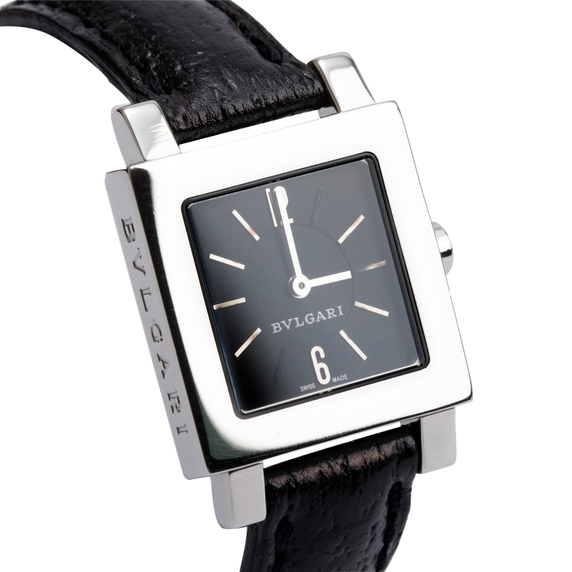 BVLGARI Stainless Steel Quadrato 22 MM Quartz Watch