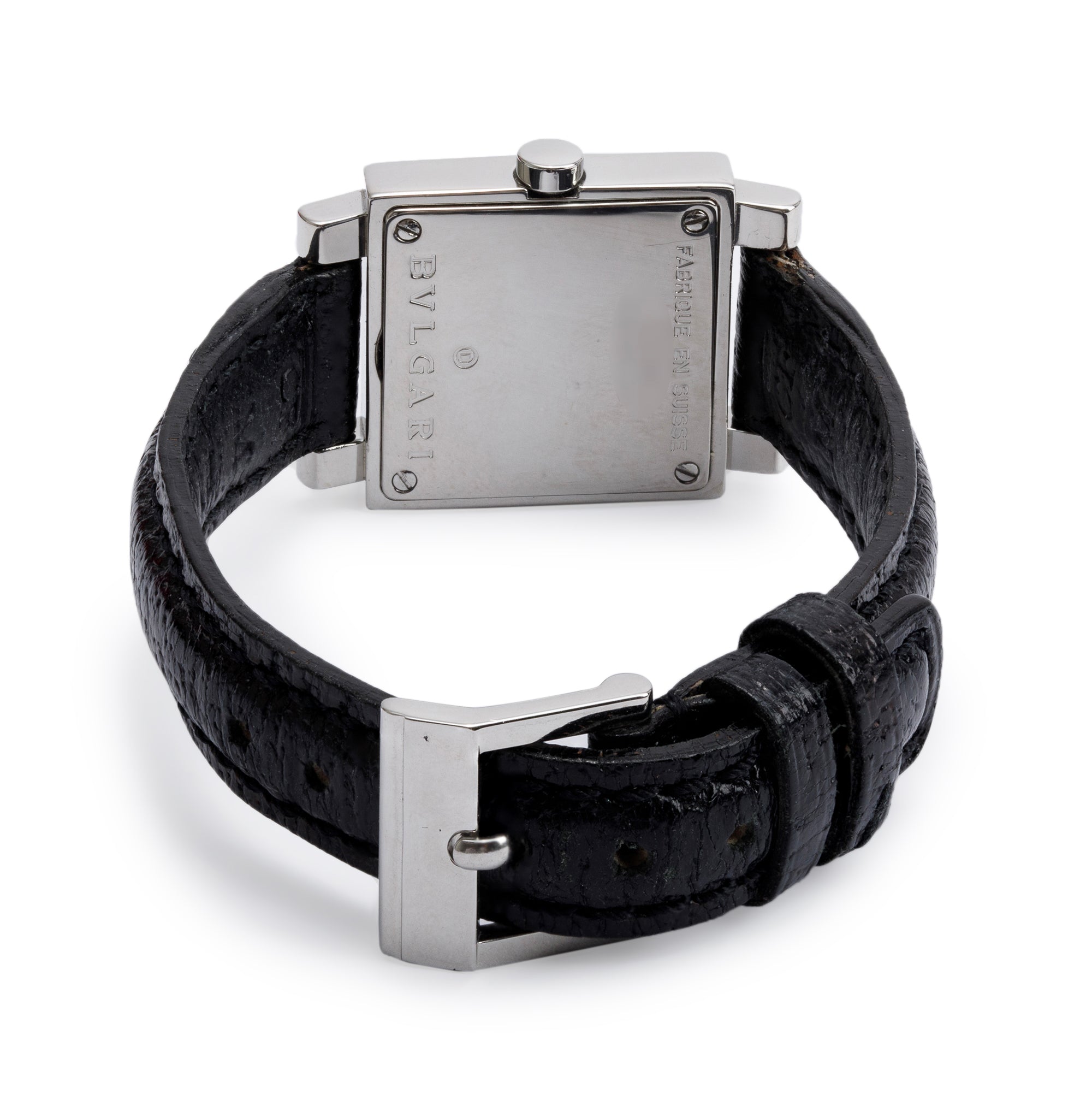 BVLGARI Stainless Steel Quadrato 22 MM Quartz Watch