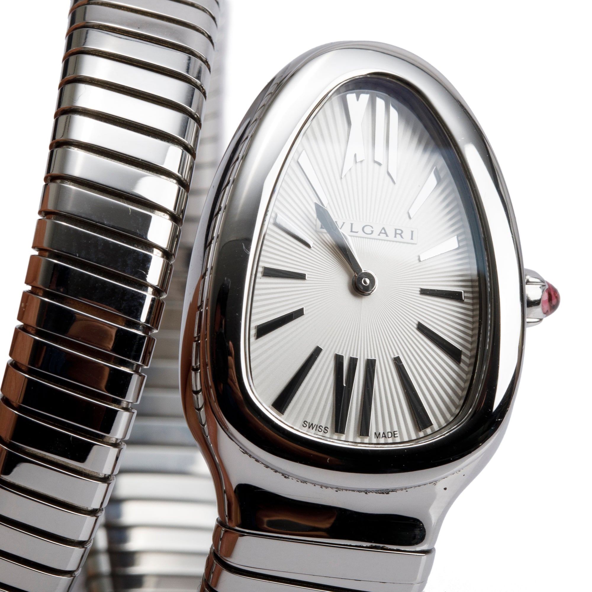 BVLGARI Stainless Steel Serpenti Tubogas 35 MM Watch w/ Box & Papers