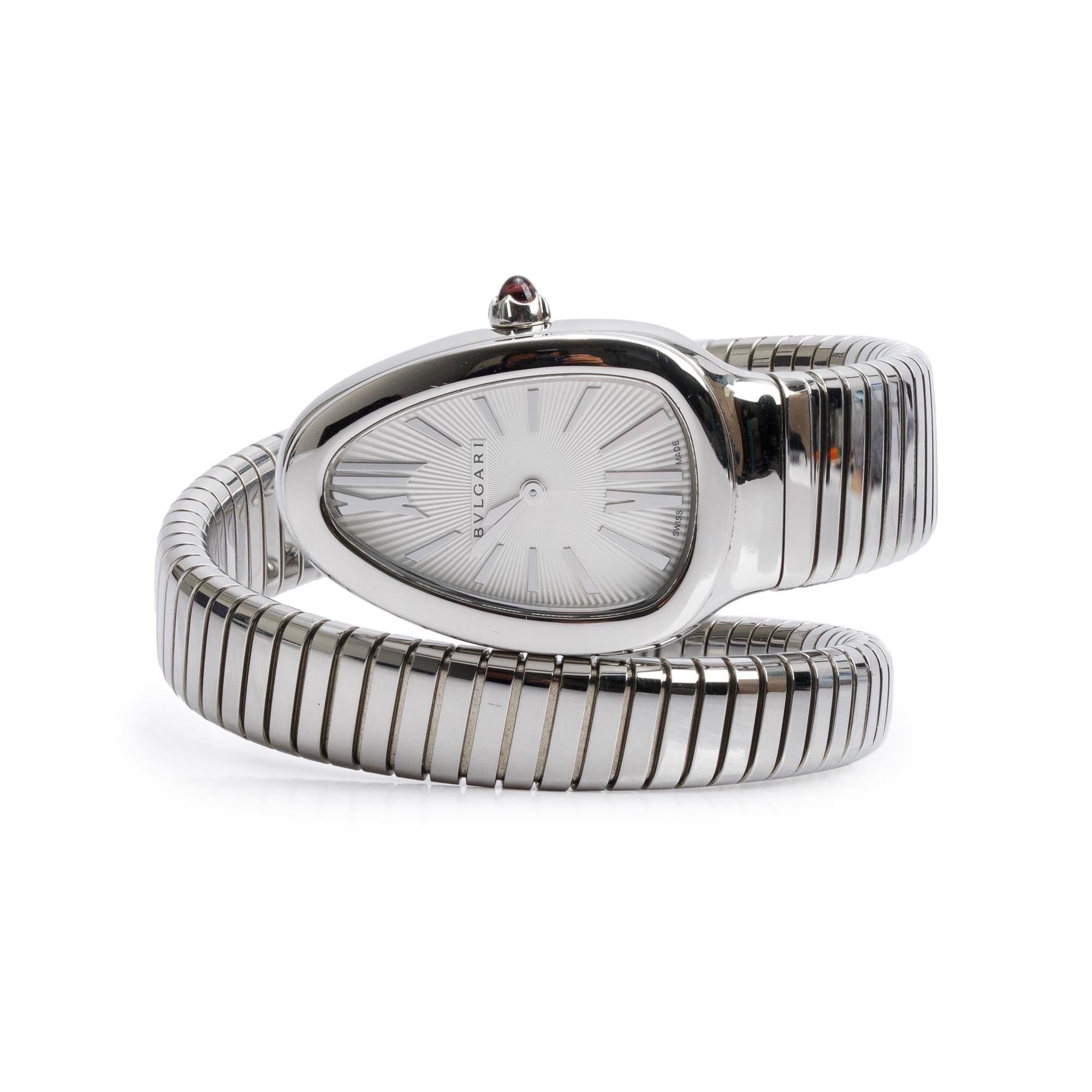 BVLGARI Stainless Steel Serpenti Tubogas 35 MM Watch w/ Box & Papers