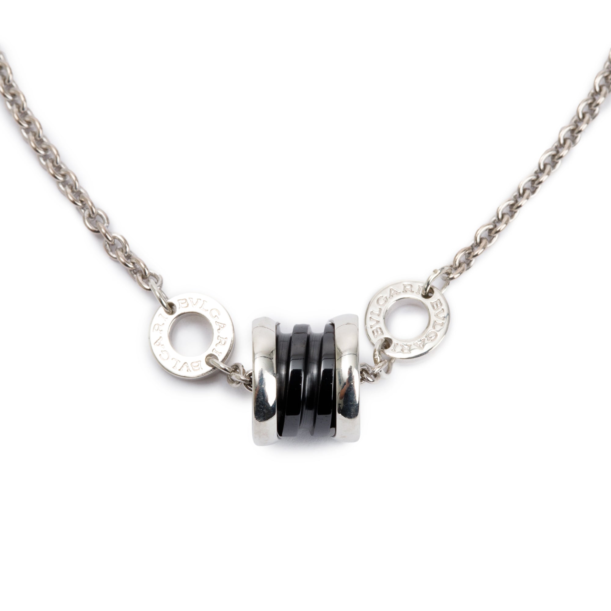 BVLGARI Sterling Silver & Black Ceramic Save The Children Bracelet