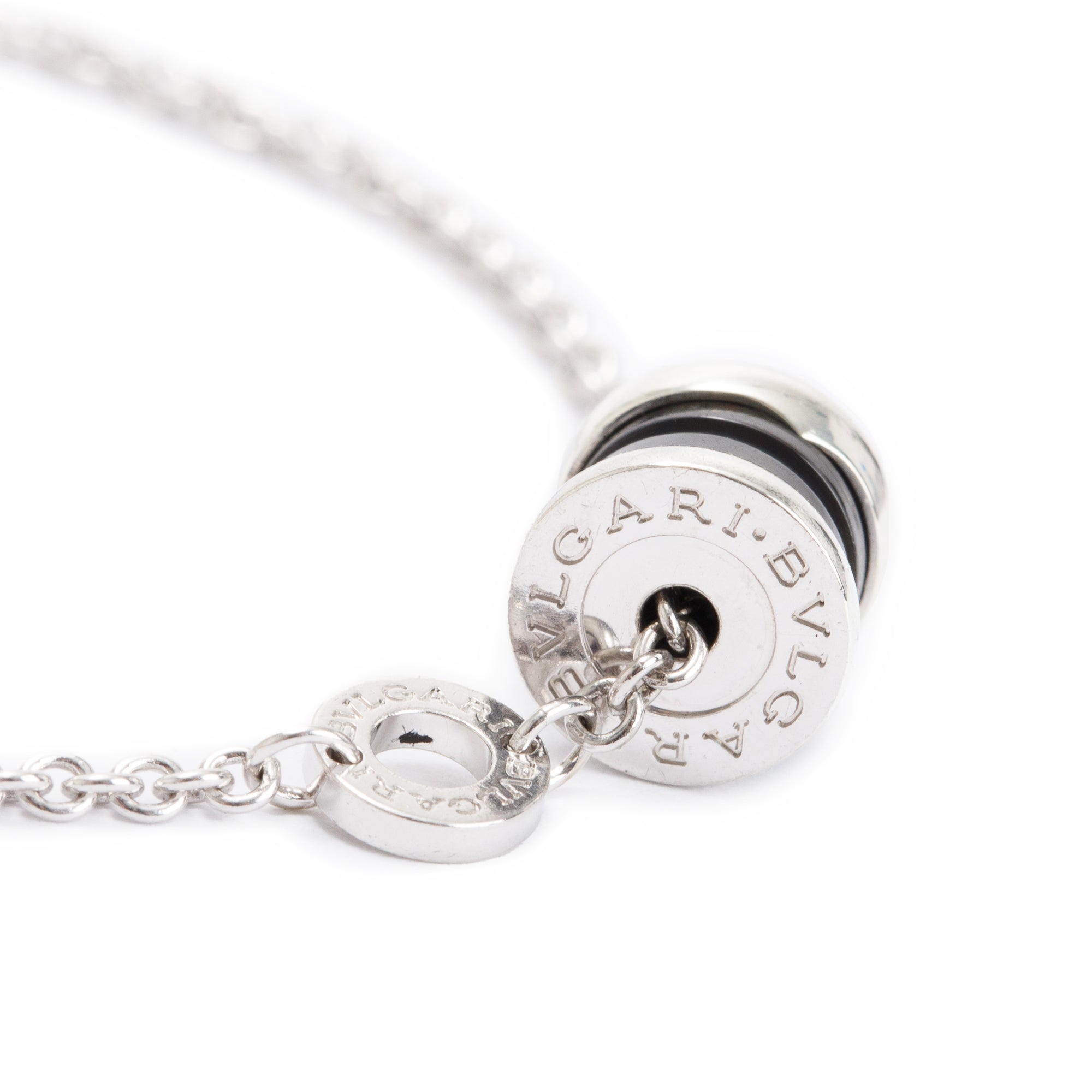 BVLGARI Sterling Silver & Black Ceramic Save The Children Bracelet w/ Box, Certificate & Receipt