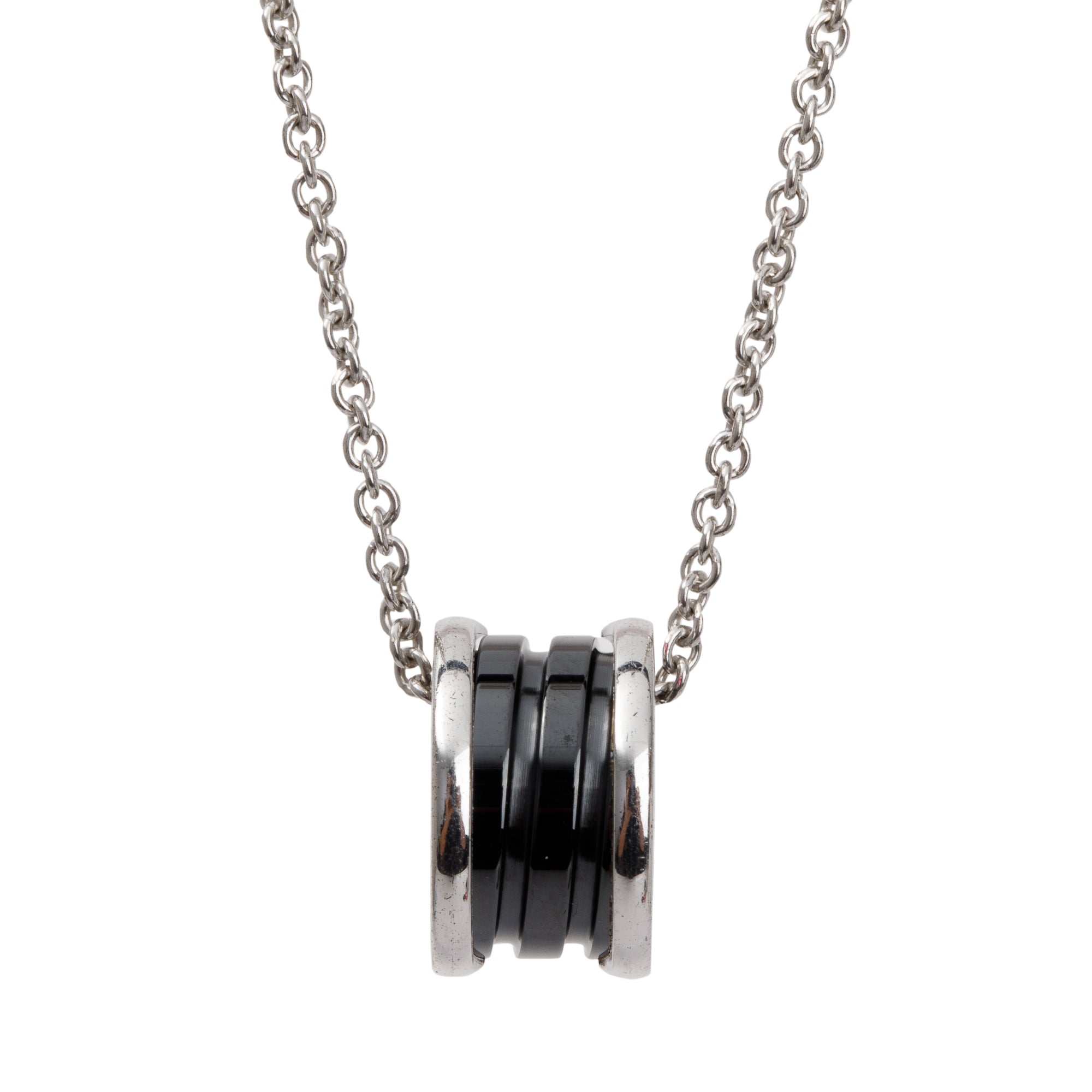 BVLGARI Sterling Silver Black Ceramic Save The Children Necklace