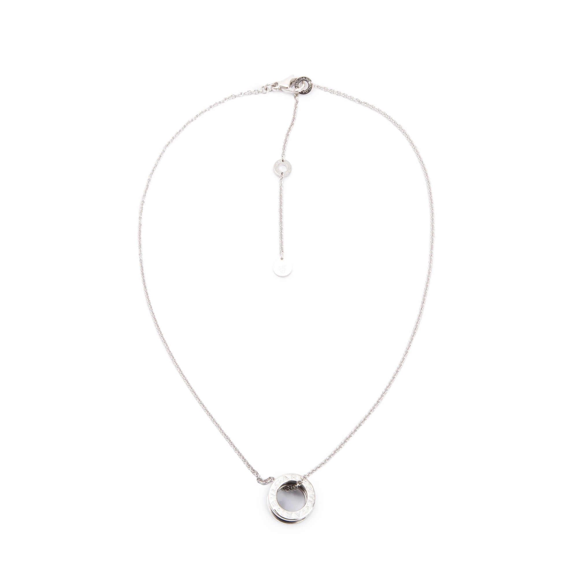 BVLGARI Sterling Silver & Black Ceramic Save The Children Pendant Necklace