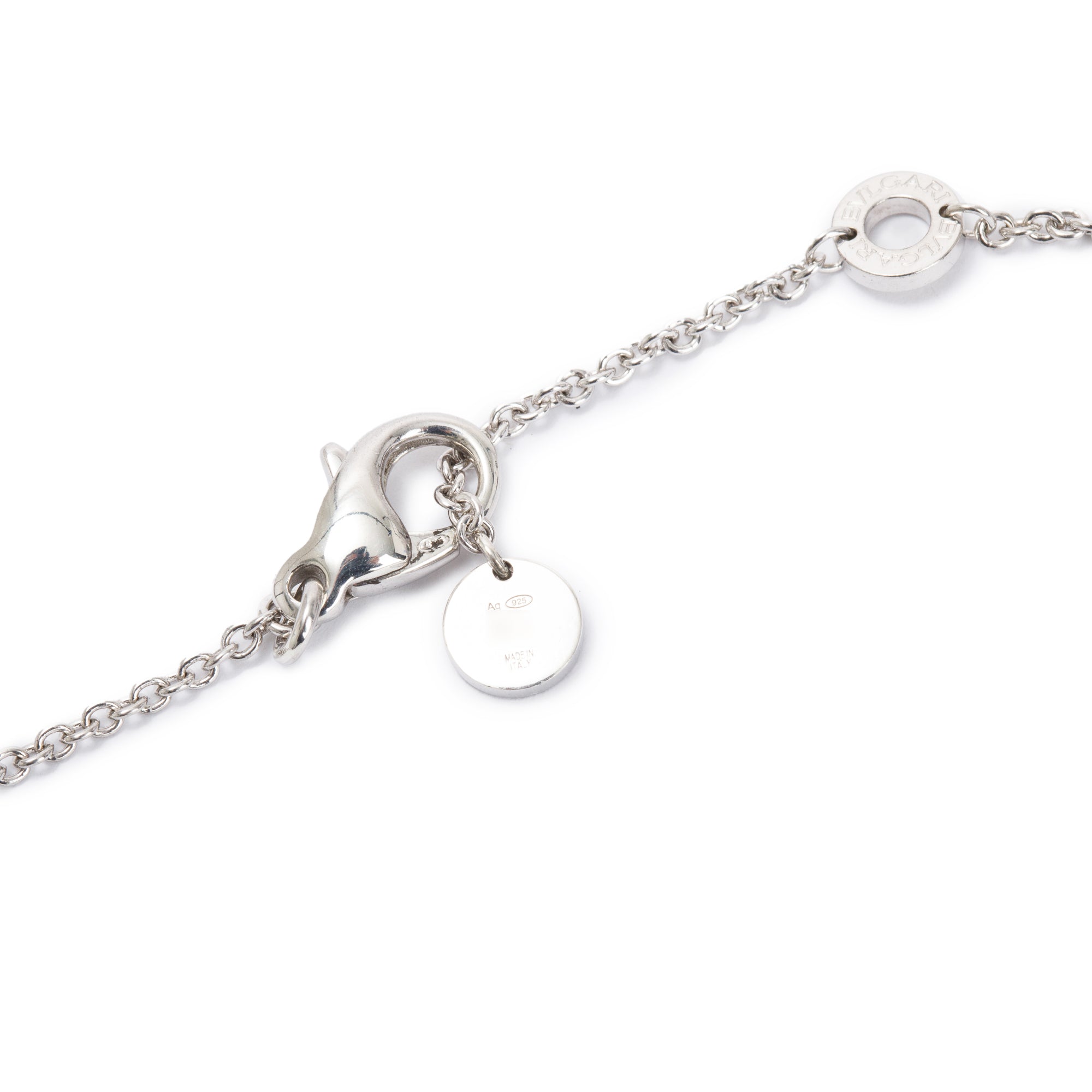 BVLGARI Sterling Silver & Black Ceramic Save The Children Pendant Necklace w/ Box, Certificate & Receipt
