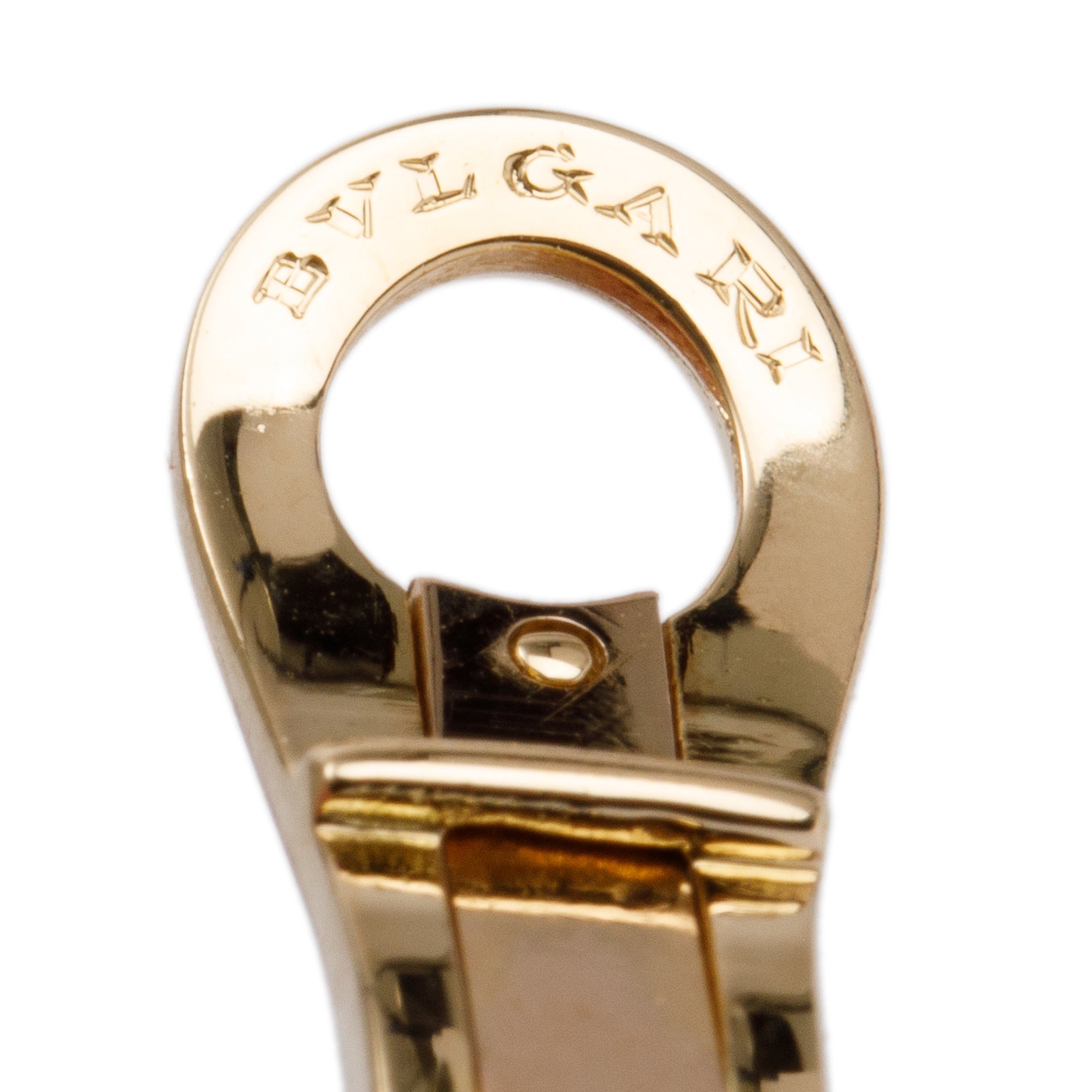 BVLGARI Vintage 18k Yellow Gold Blue Sapphire & Diamond Earrings