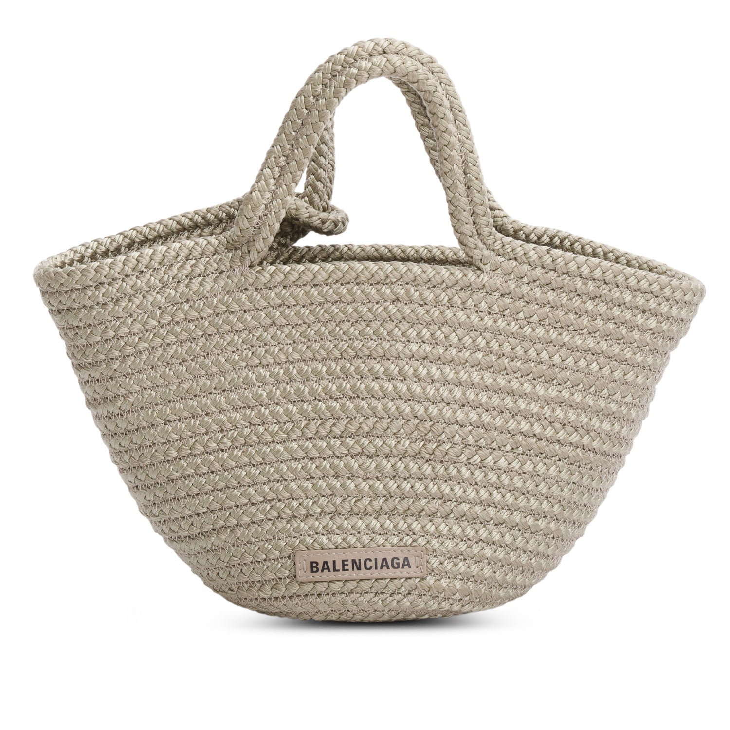 Balenciaga Green Raffia Woven Small Ibiza Basket Bag w/ Strap