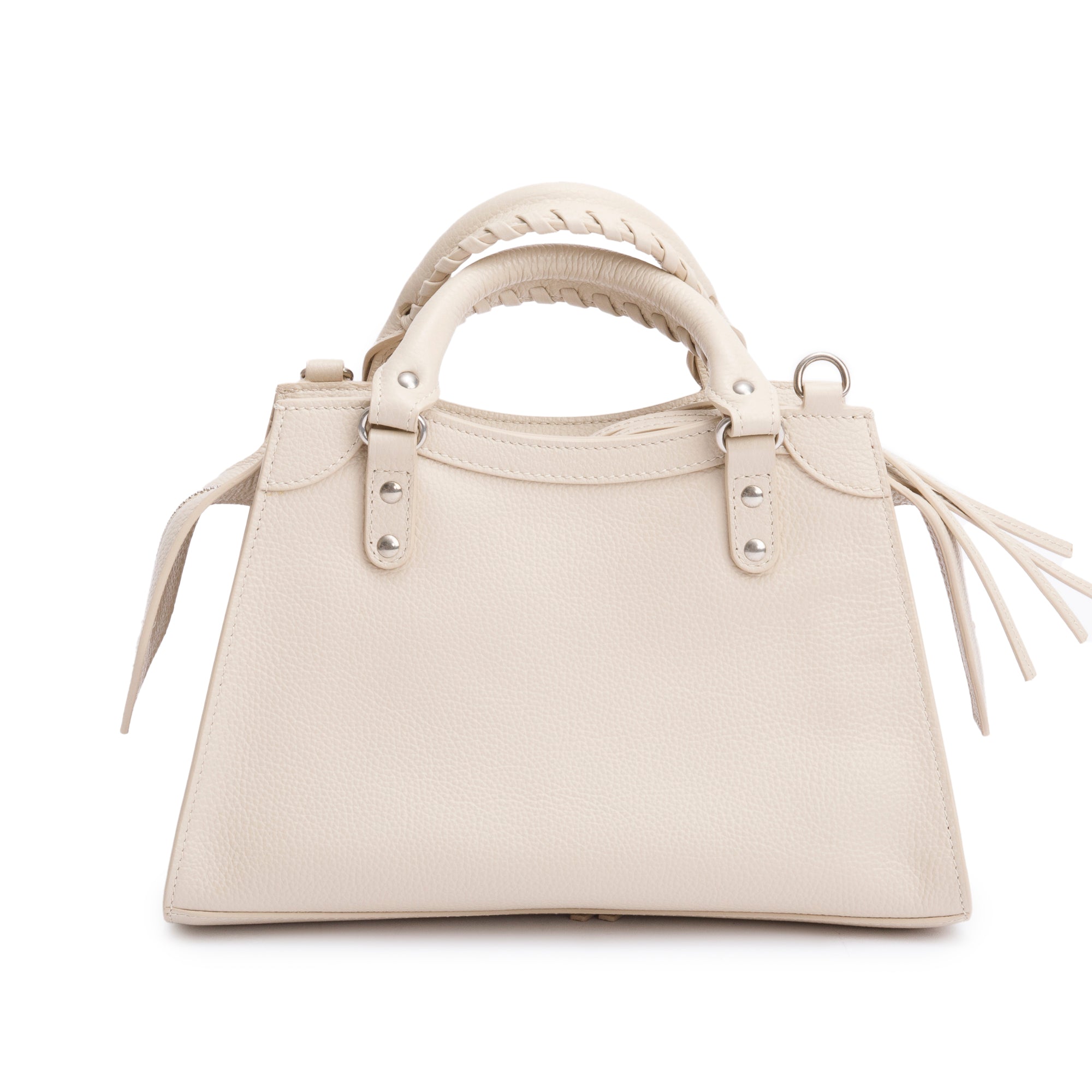 Balenciaga 2022 Beige Calfskin Leather Neo Classic XS City Bag w/ Strap , Receipt & Box