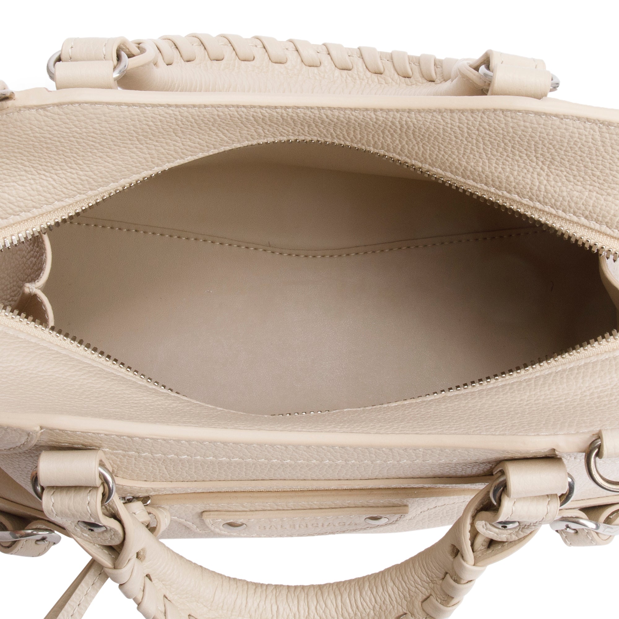 Balenciaga 2022 Beige Calfskin Leather Neo Classic XS City Bag w/ Strap , Receipt & Box