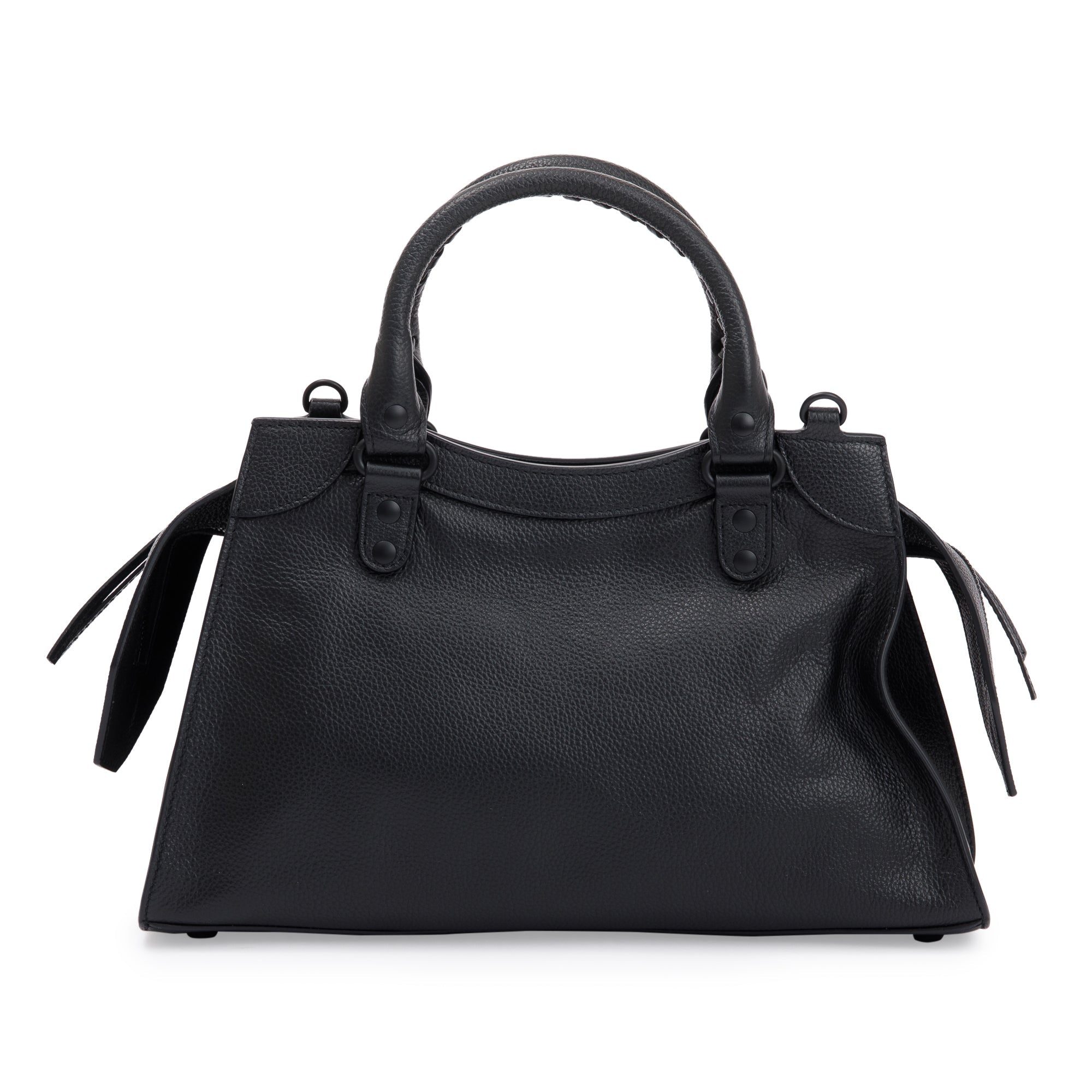 Balenciaga 2022 Black Calfskin Leather Small Neo Classic Top Handle Bag w/ Box & Receipt