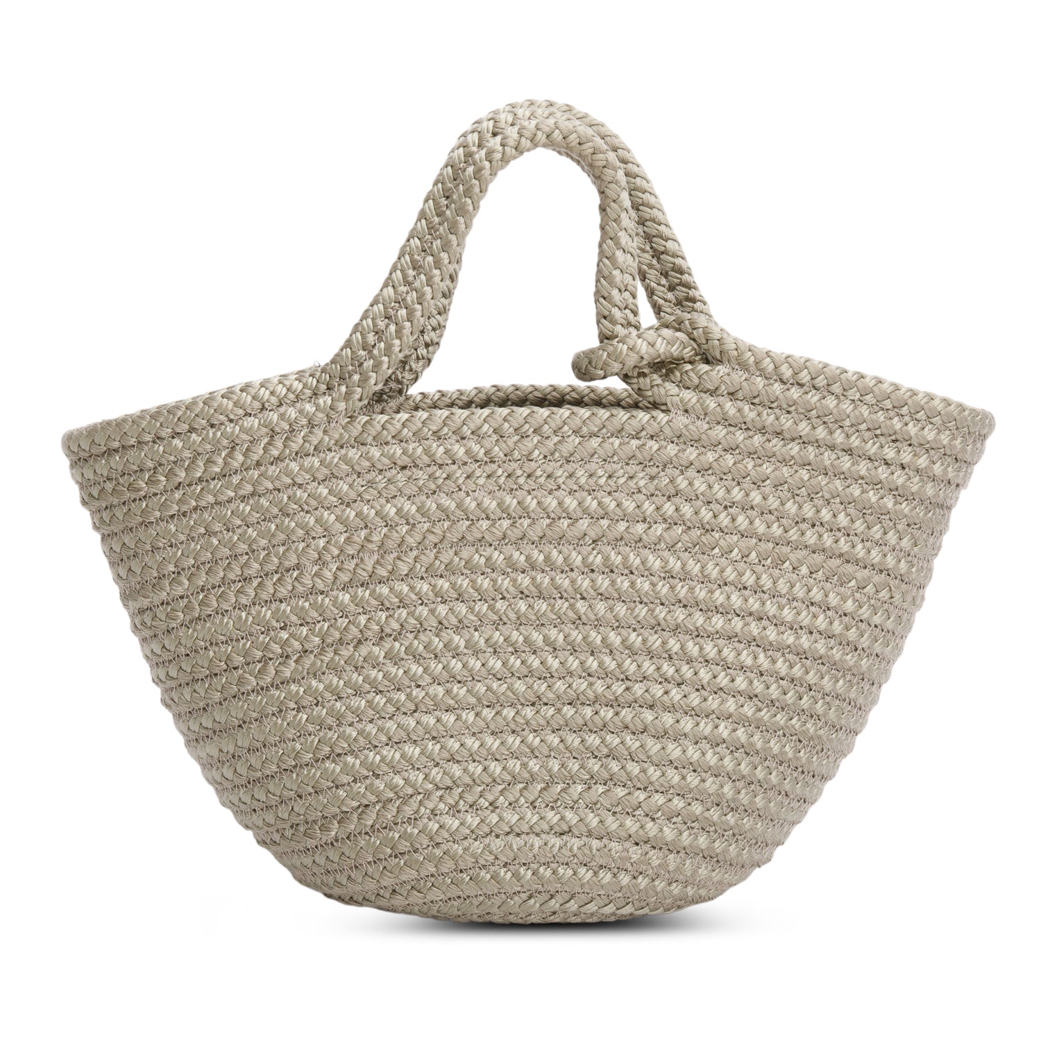 Balenciaga Green Raffia Woven Small Ibiza Basket Bag w/ Strap