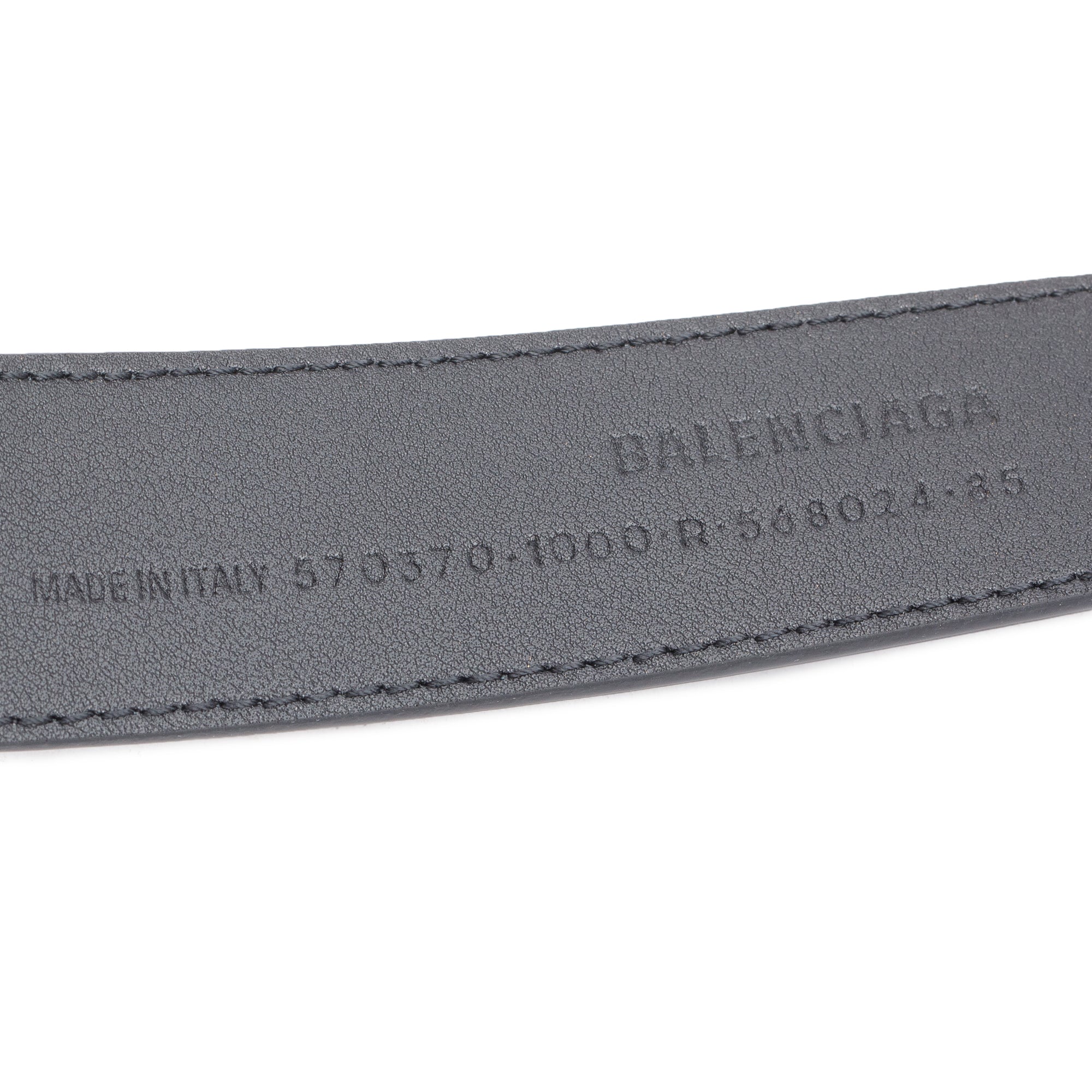 Balenciaga BB Black Leather Large Belt 85 w/ Box