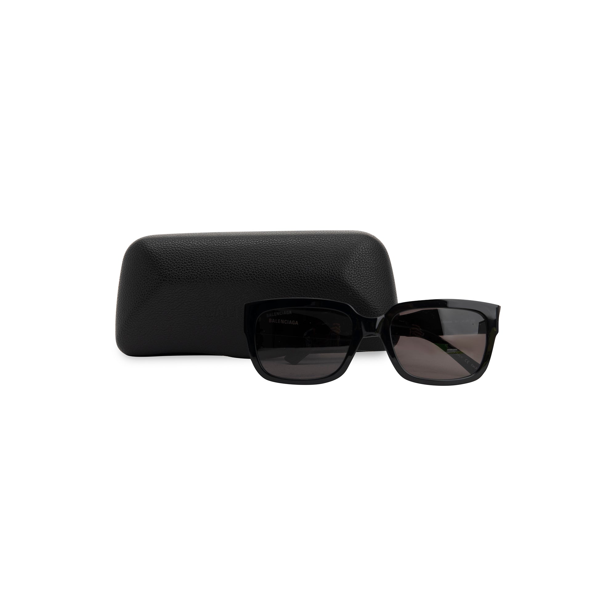 Balenciaga BB0049S Black Square Sunglasses w/ Case