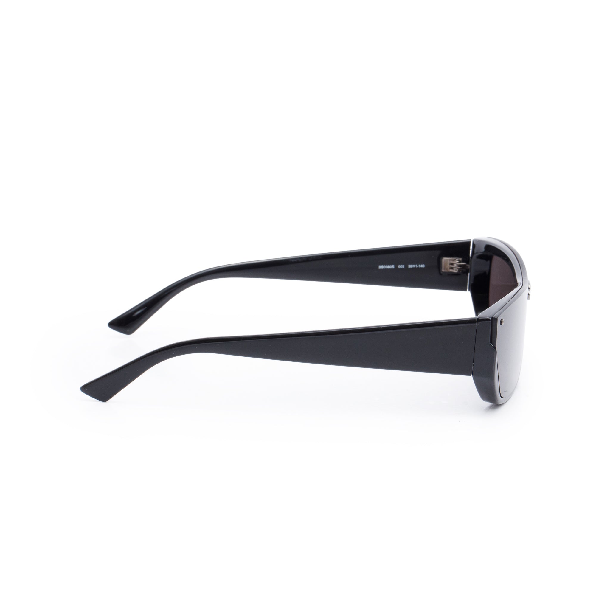 Balenciaga BB0080S Black Acetate BB Rectangular Shield Sunglasses