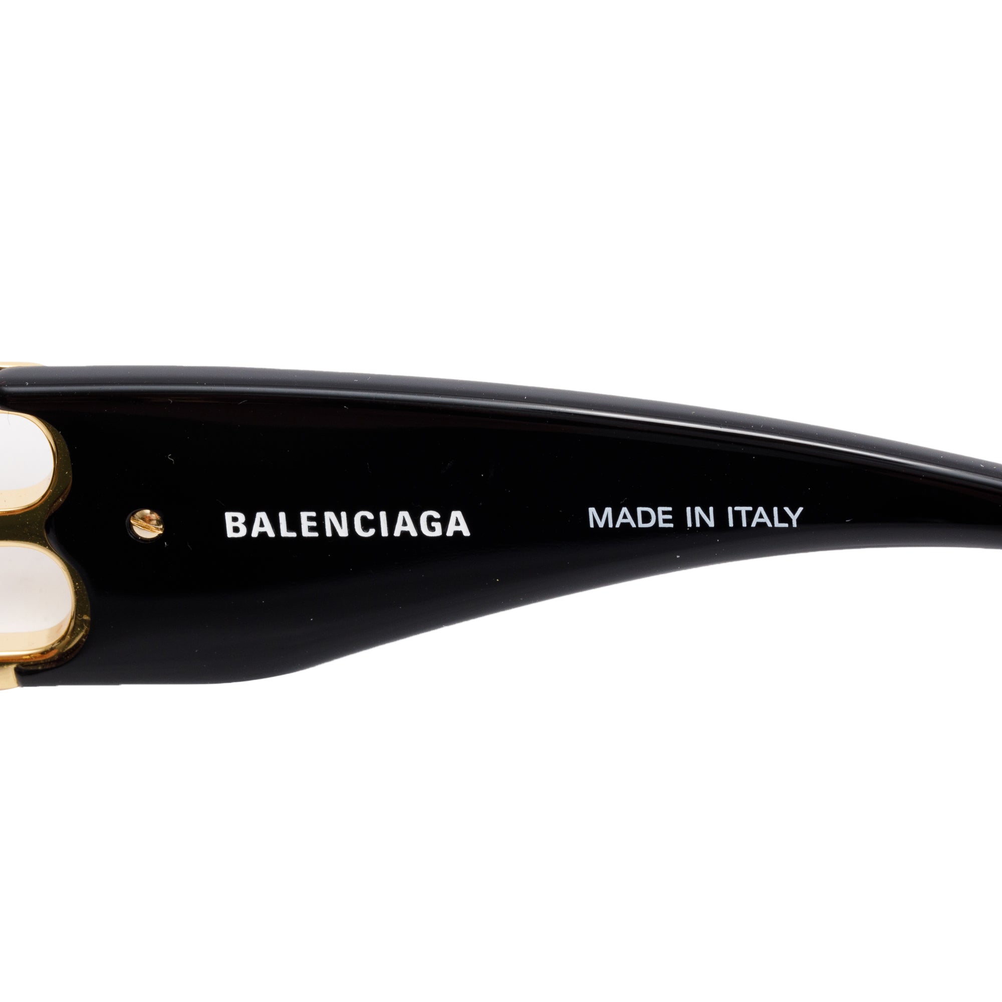 Balenciaga BB0096S Dynasty Black Acetate Rectangle Sunglasses w/ Case & Receipt