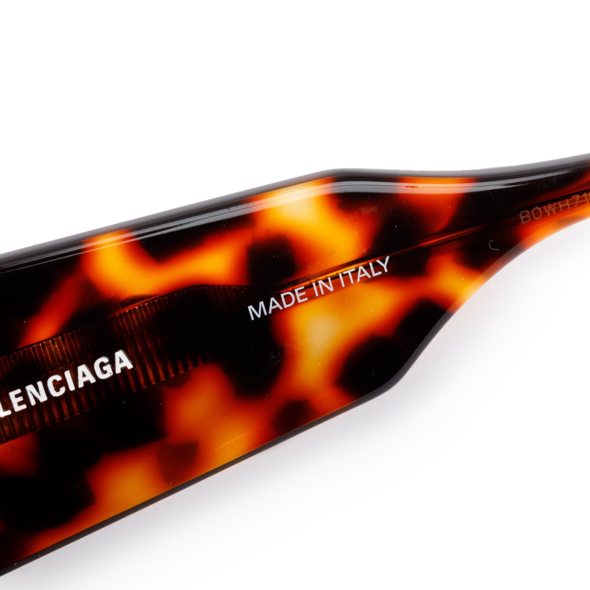 Balenciaga BB0119S Brown Havana Acetate Oversized Square Sunglasses w/ Case