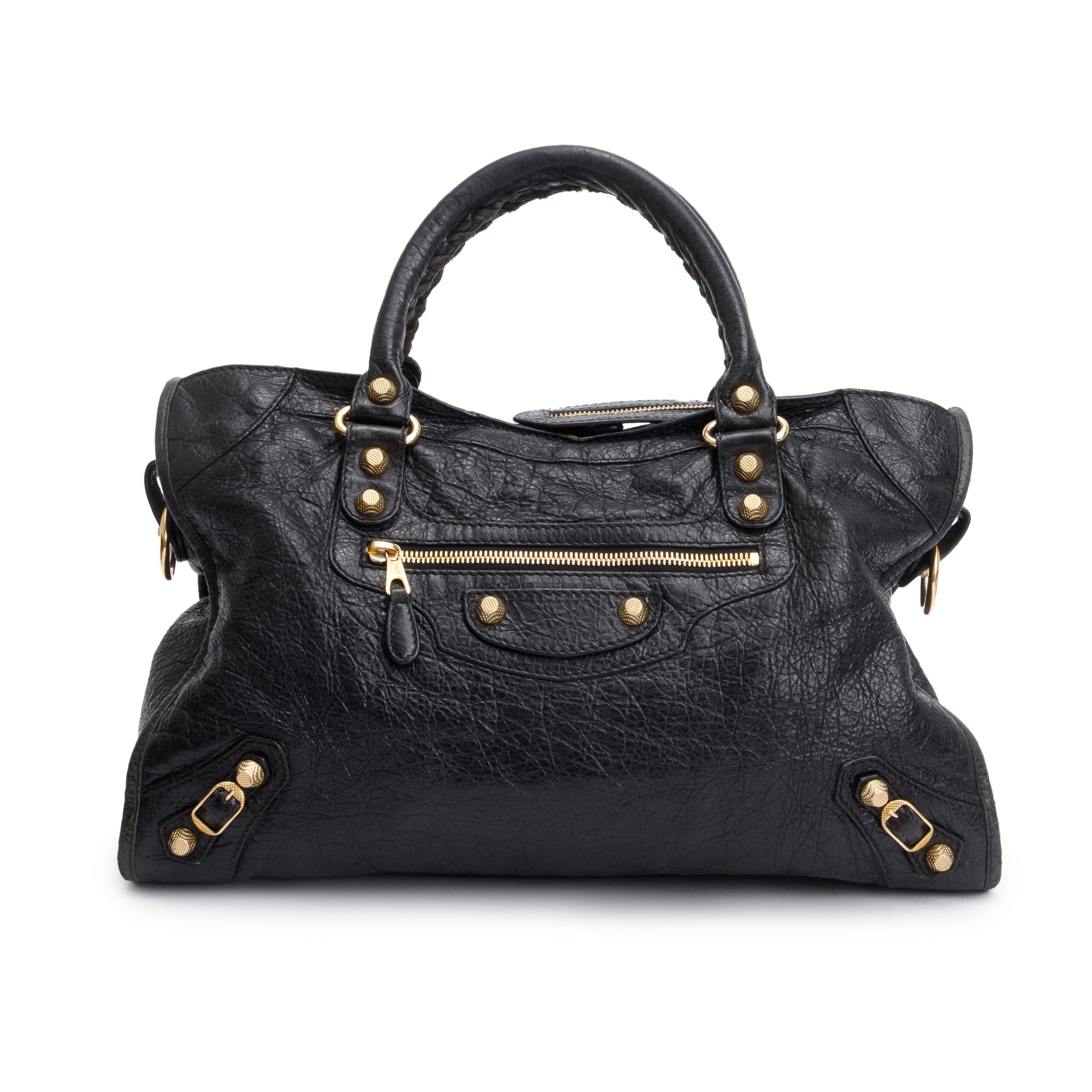 Balenciaga Black Agneau Leather Giant 12 City Bag