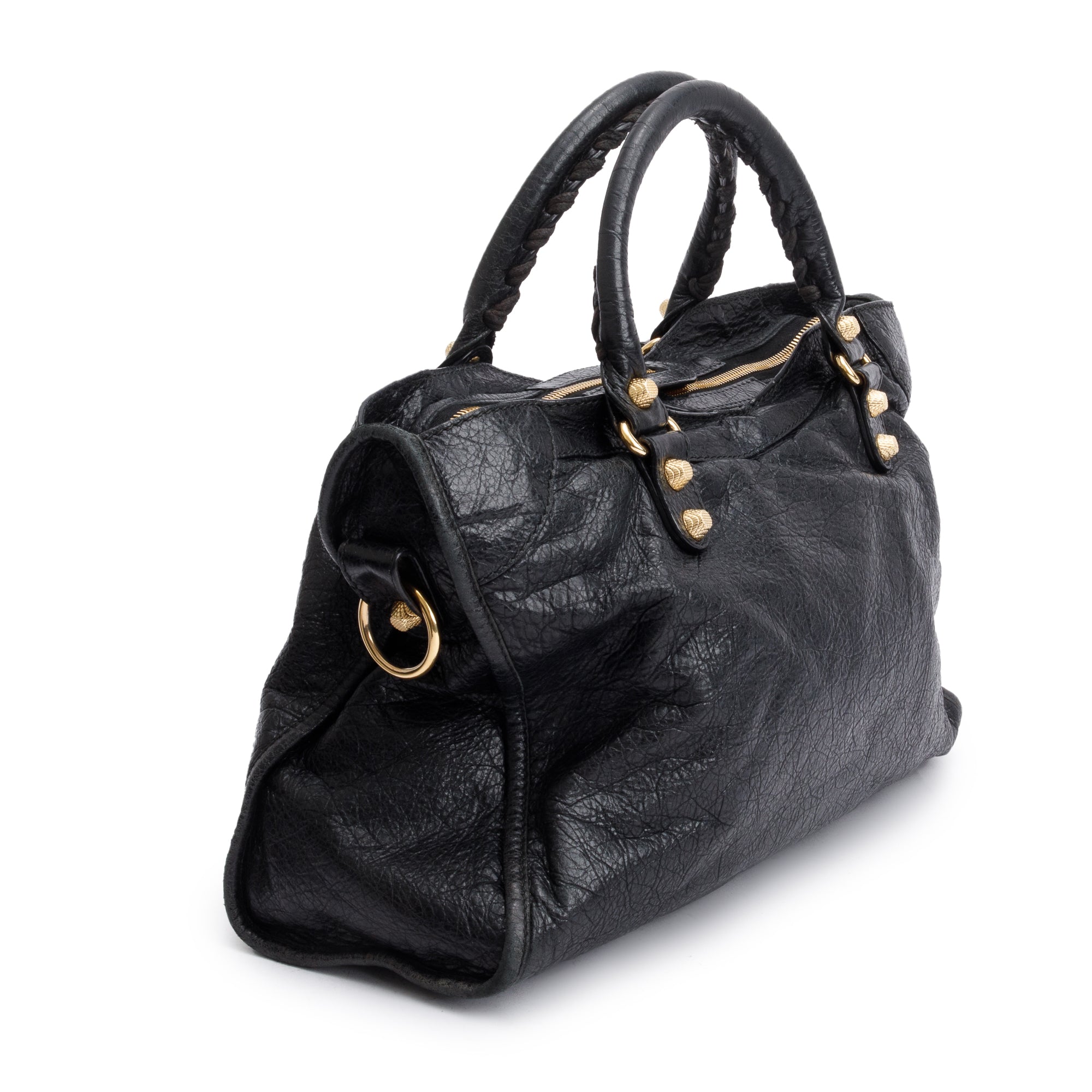 Balenciaga Black Agneau Leather Giant 12 City Bag