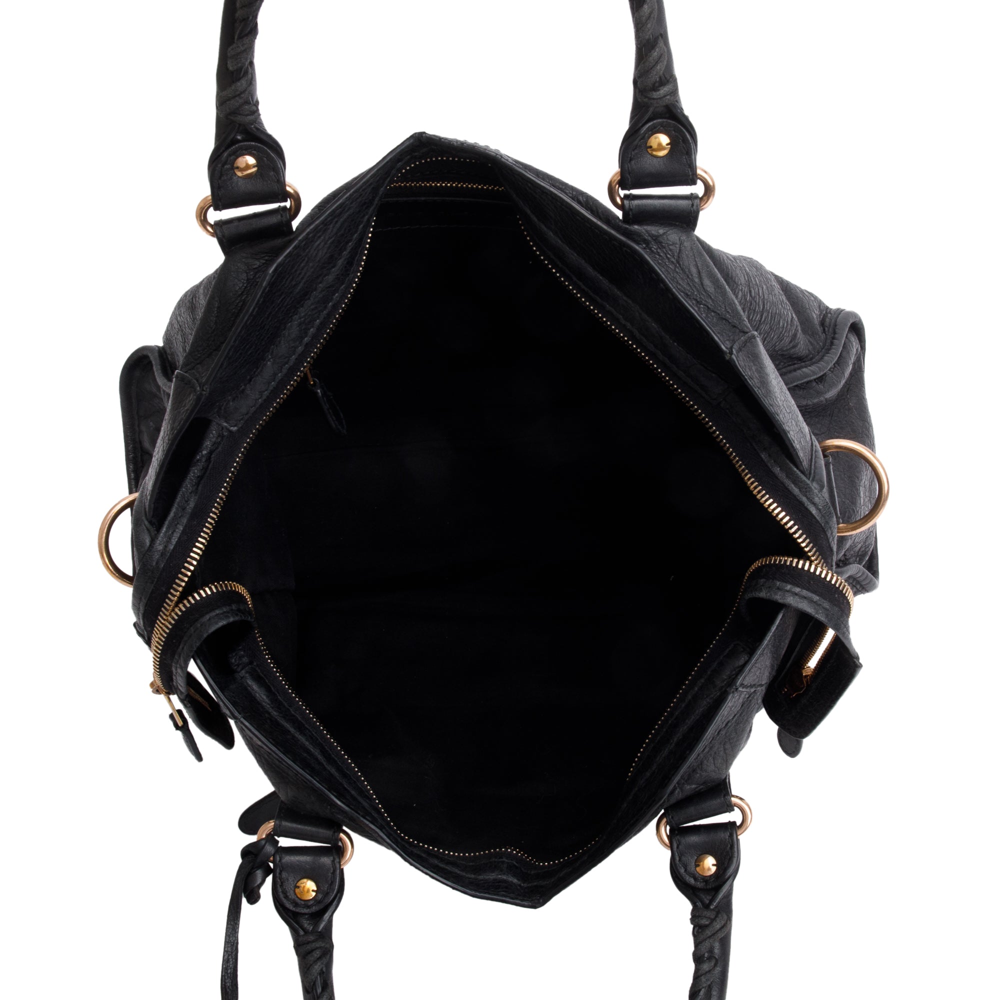Balenciaga Black Agneau Leather Giant 12 City Bag