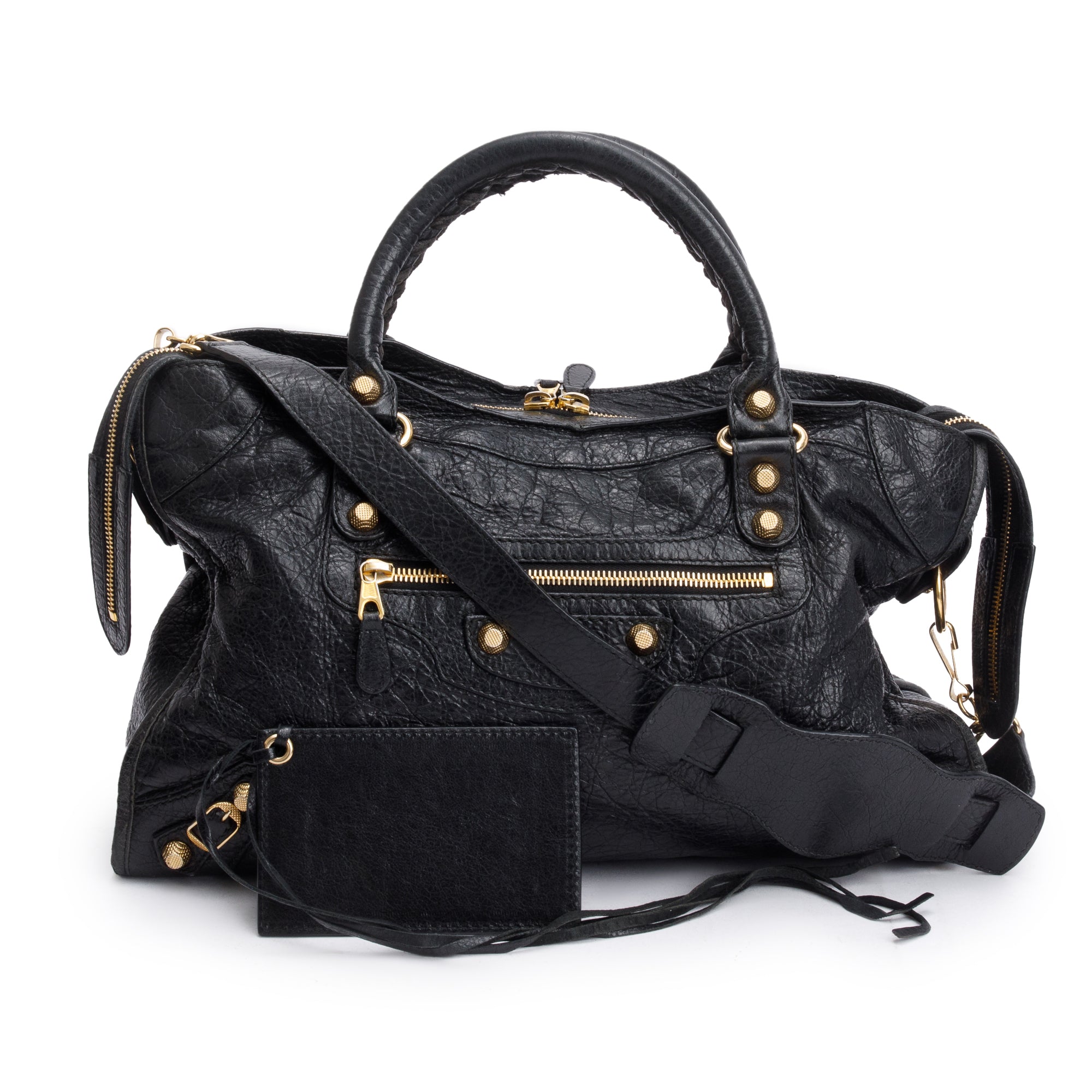 Balenciaga Black Agneau Leather Giant 12 City Bag