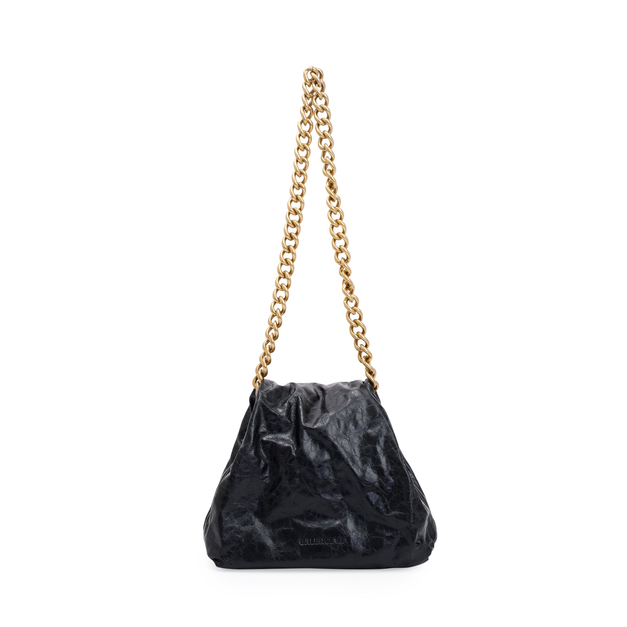 Balenciaga Black Arena Calf Leather Small Puffer Shoulder Bag