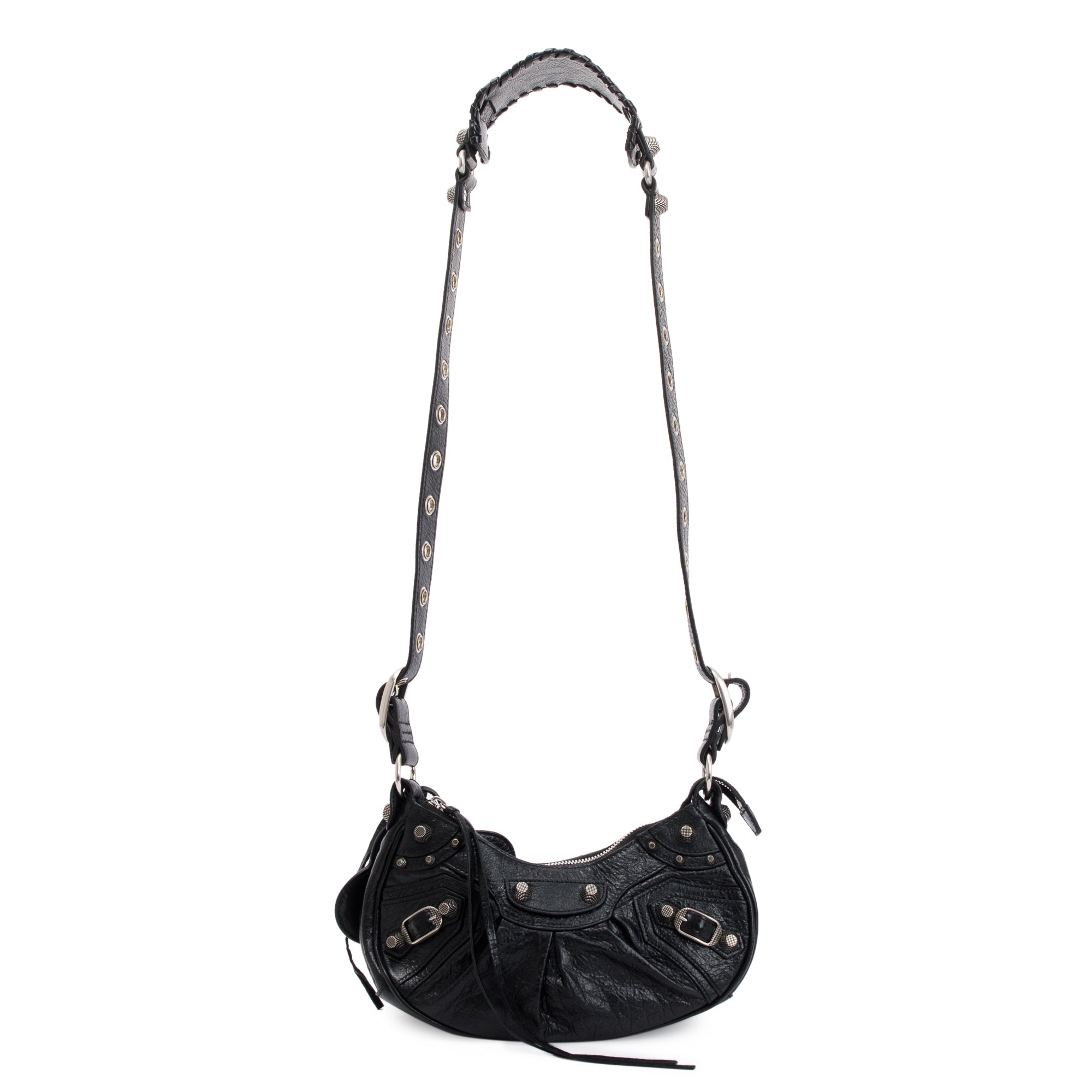 Balenciaga Black Arena Calfskin Leather Le Cagole XS Shoulder Bag