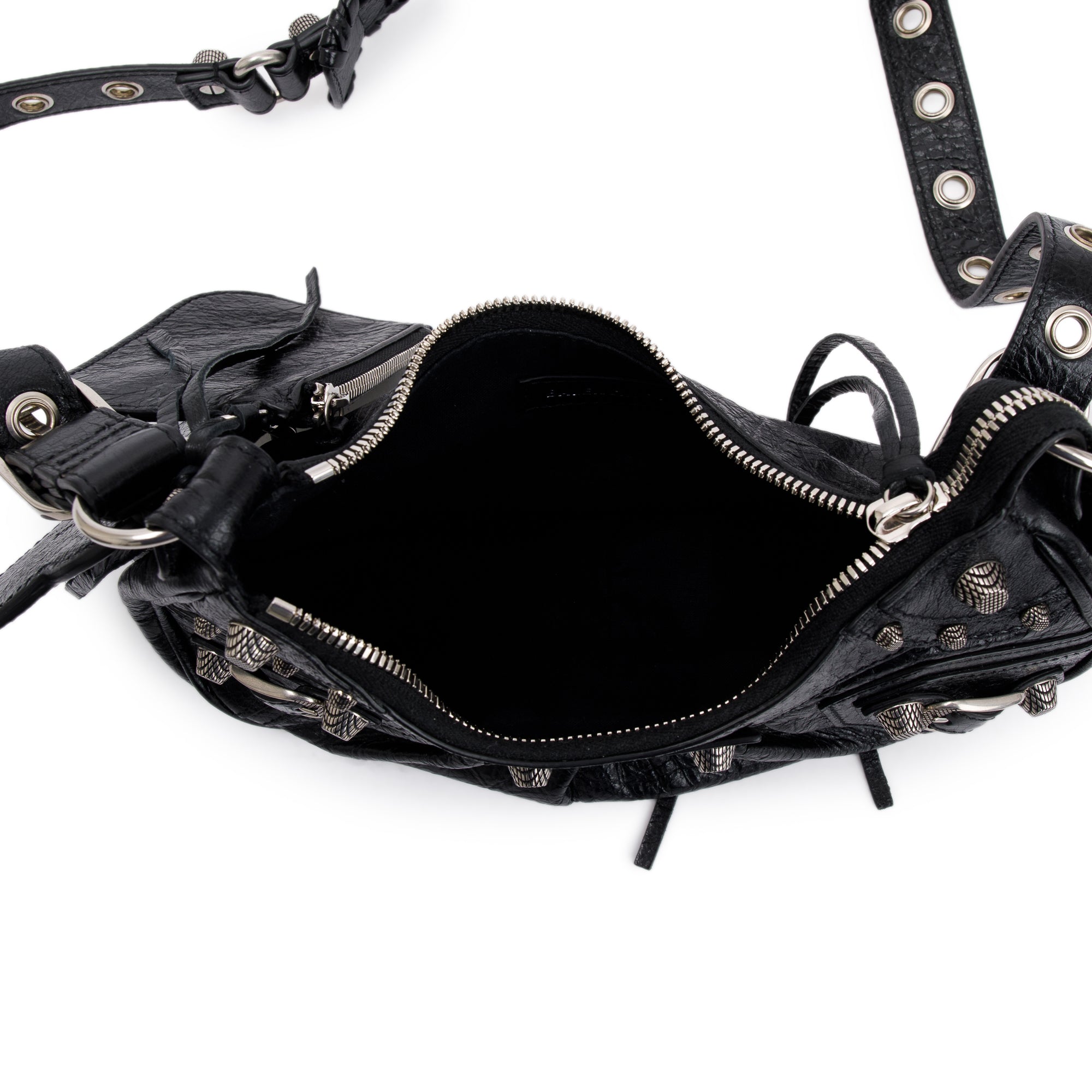 Balenciaga Black Arena Calfskin Leather Le Cagole XS Shoulder Bag