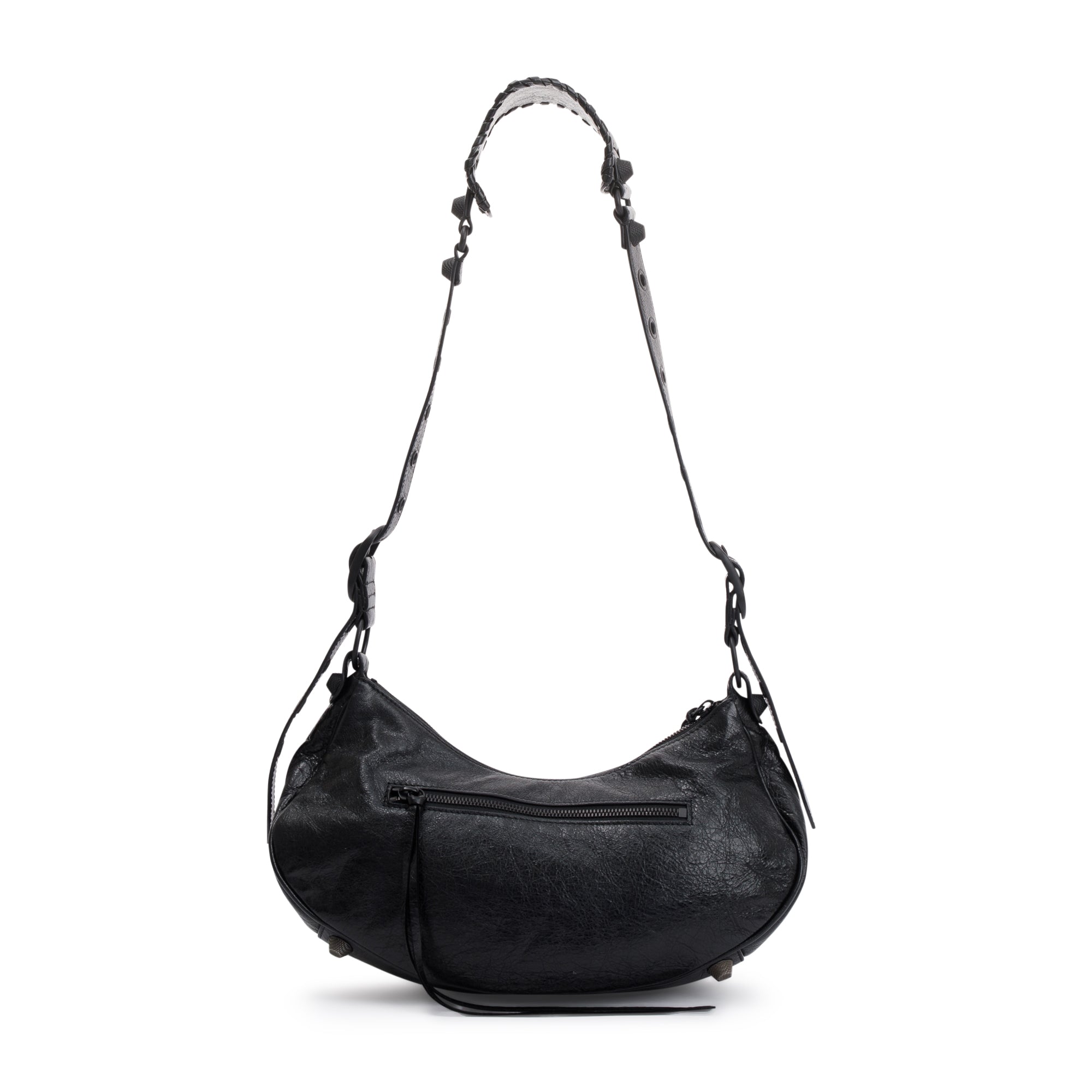 Balenciaga Black Arena Leather Le Cagole Small Shoulder Bag W/O Pouch