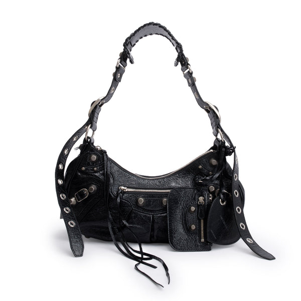 Balenciaga Black Arena Leather Le Cagole Small Shoulder Bag – OLIVER'S