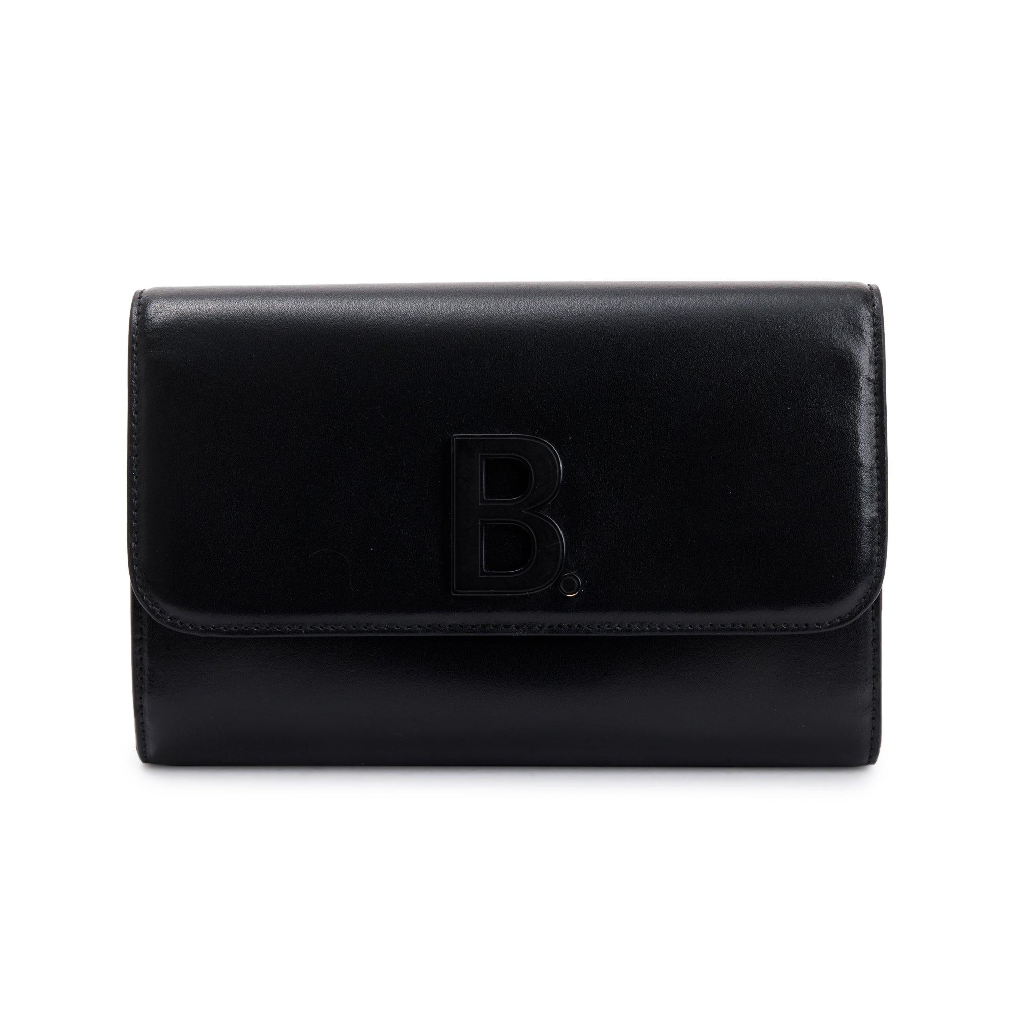 Balenciaga Black Calfskin Leather B. Wallet on Chain