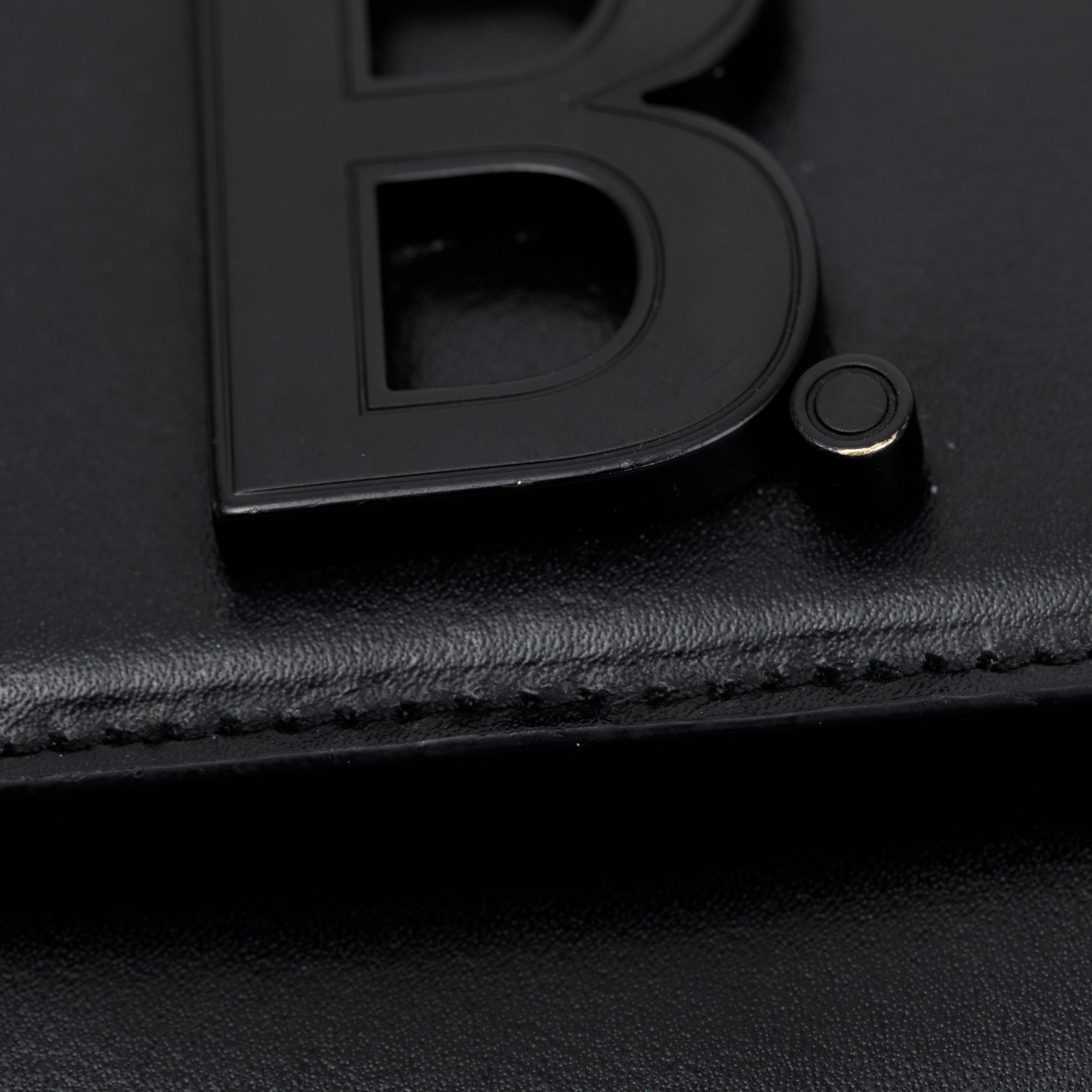 Balenciaga Black Calfskin Leather B. Wallet on Chain