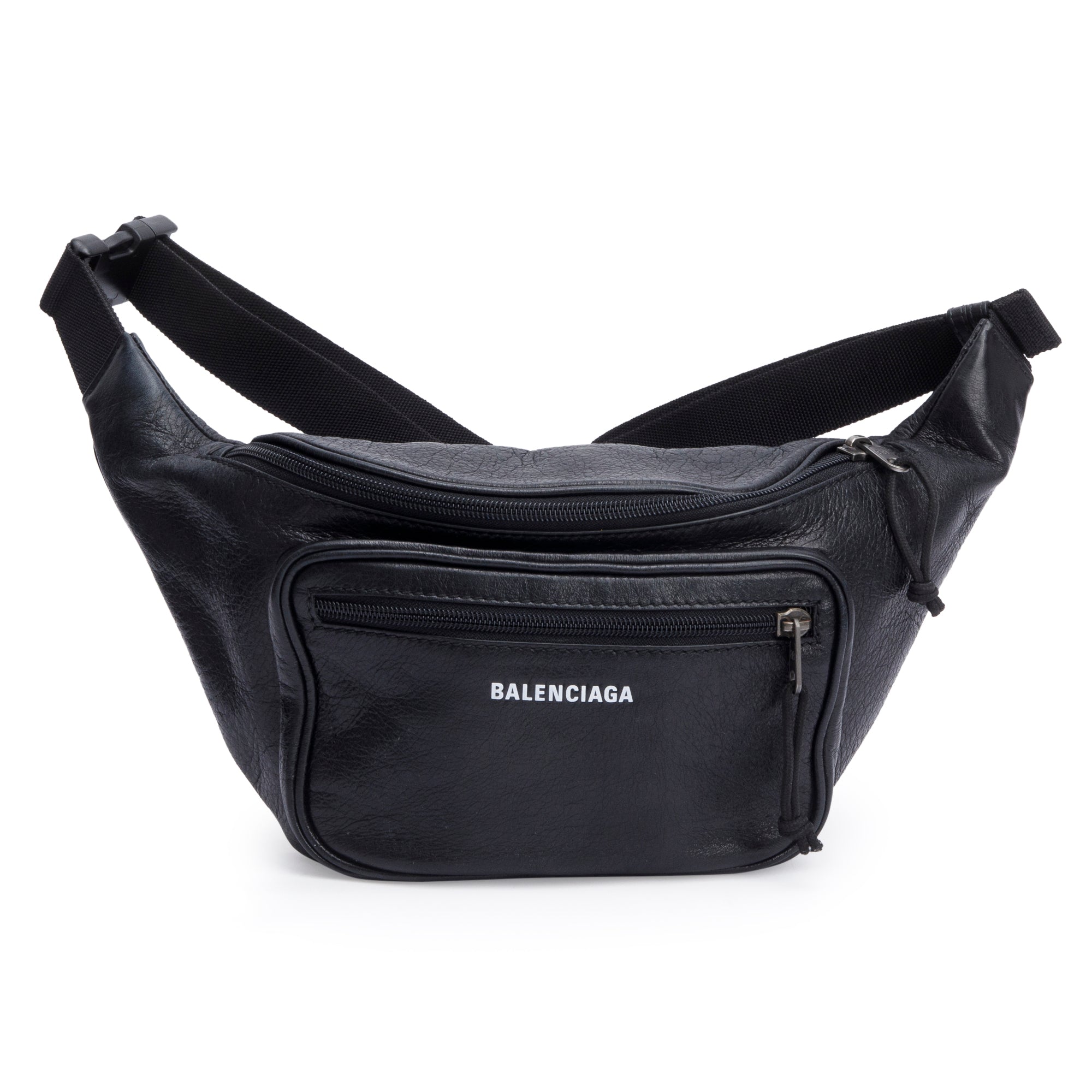 Balenciaga Black Calfskin Leather Explorer Belt Bag – OLIVER'S