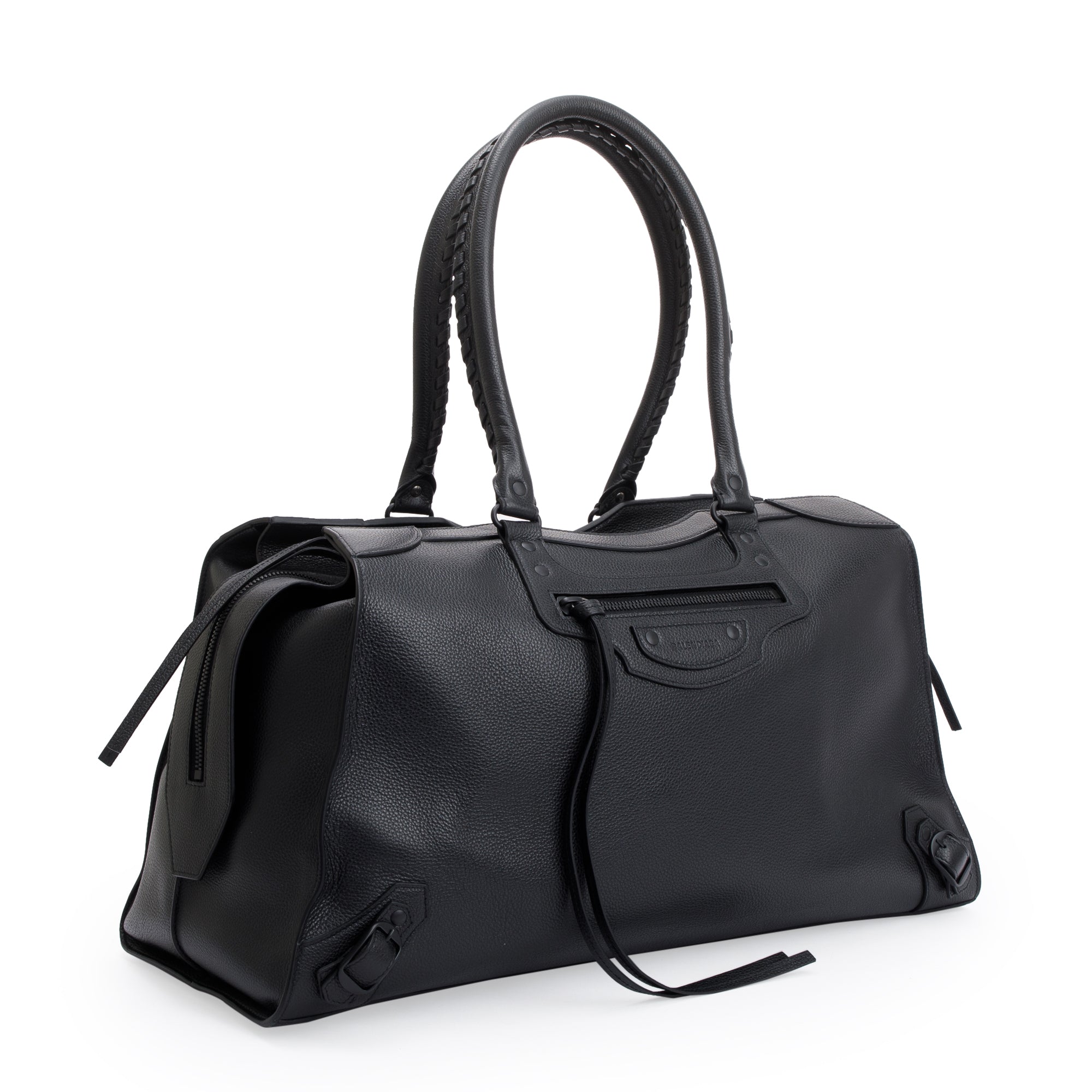 Balenciaga Black Calfskin Leather Large Neo Classic City Duffle Bag