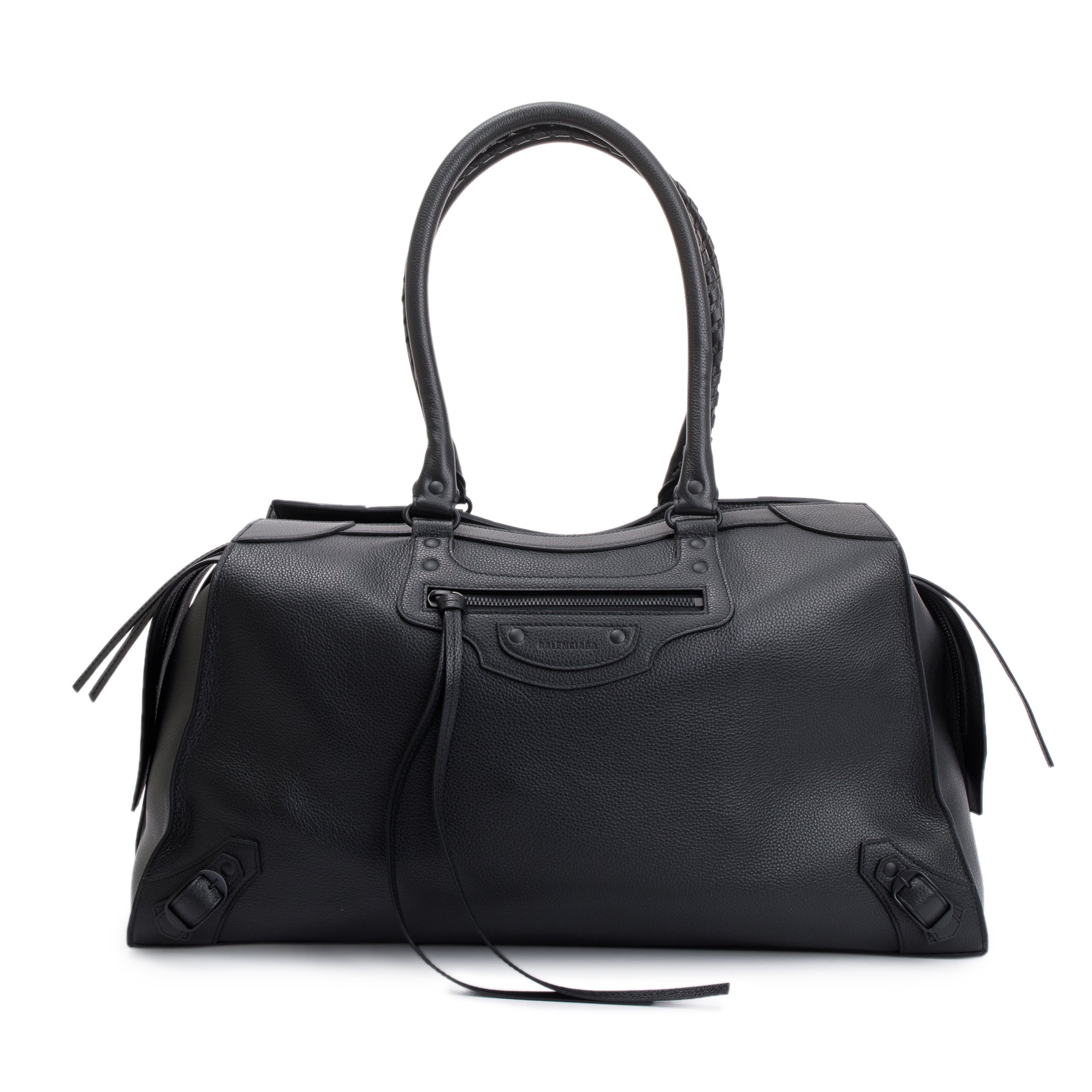 Balenciaga Black Calfskin Leather Large Neo Classic City Duffle Bag