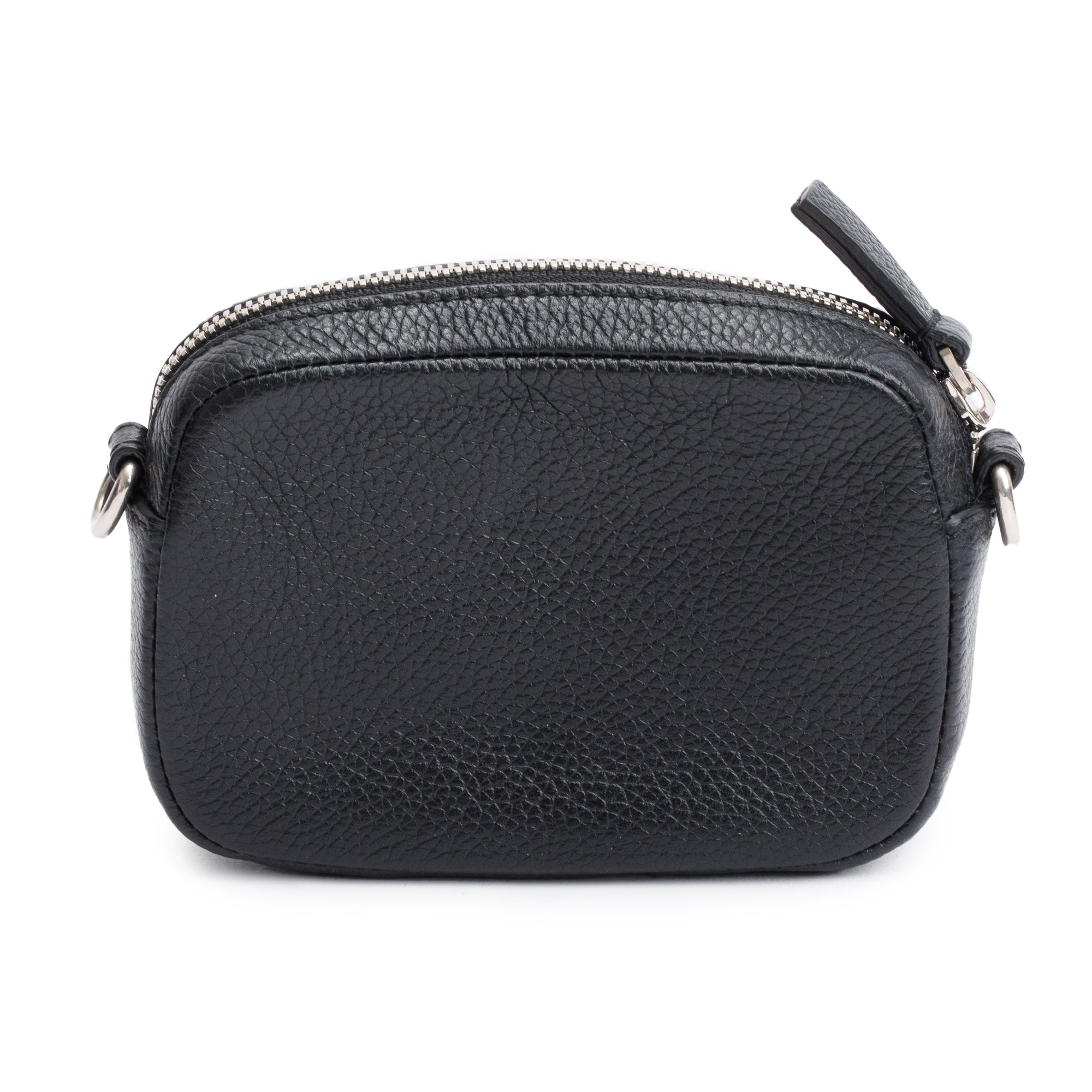 Balenciaga Black Calfskin Leather Logo Mini Cash Crossbody