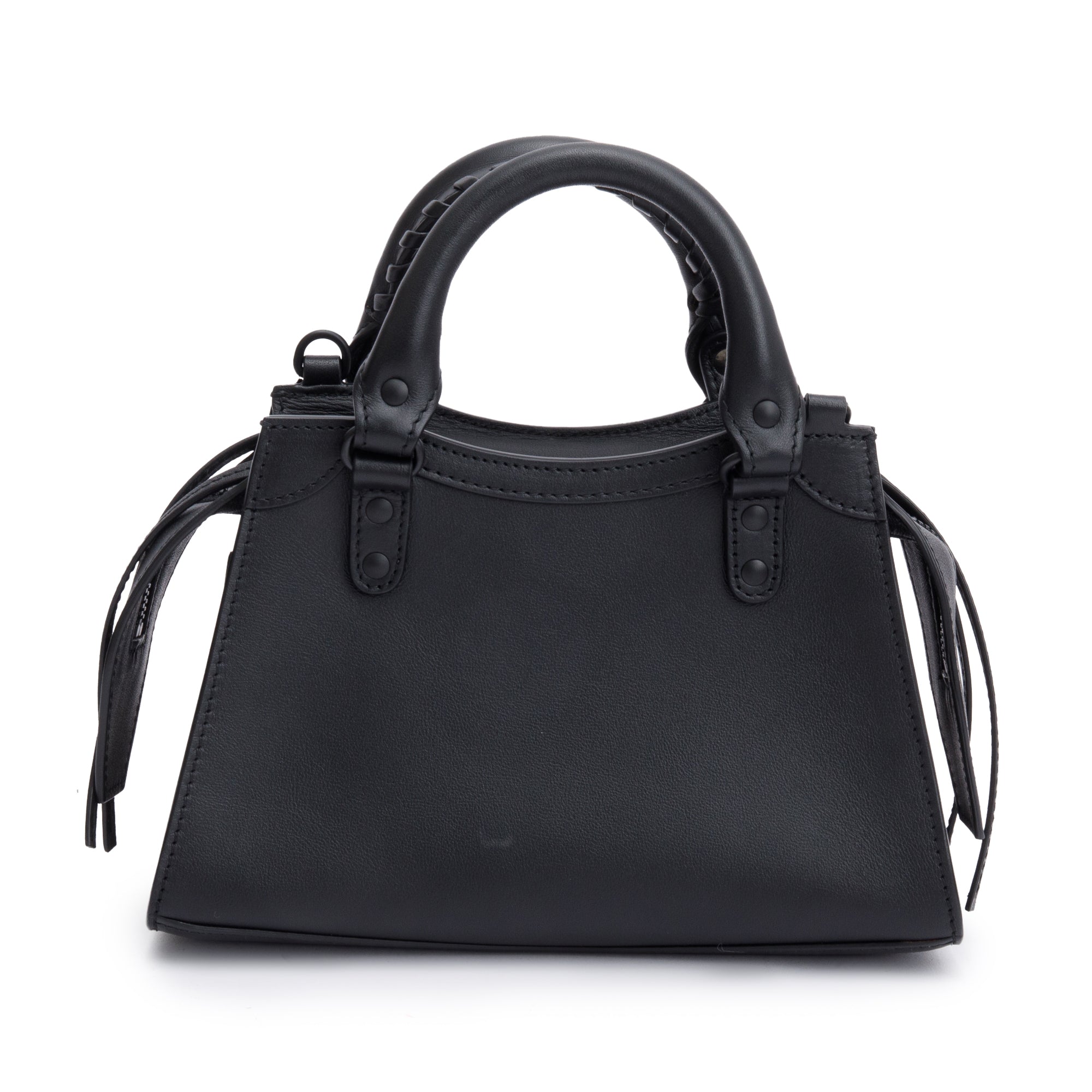 Balenciaga Black Calfskin Leather MIni Neo Classic Top Handle Bag w/ Strap
