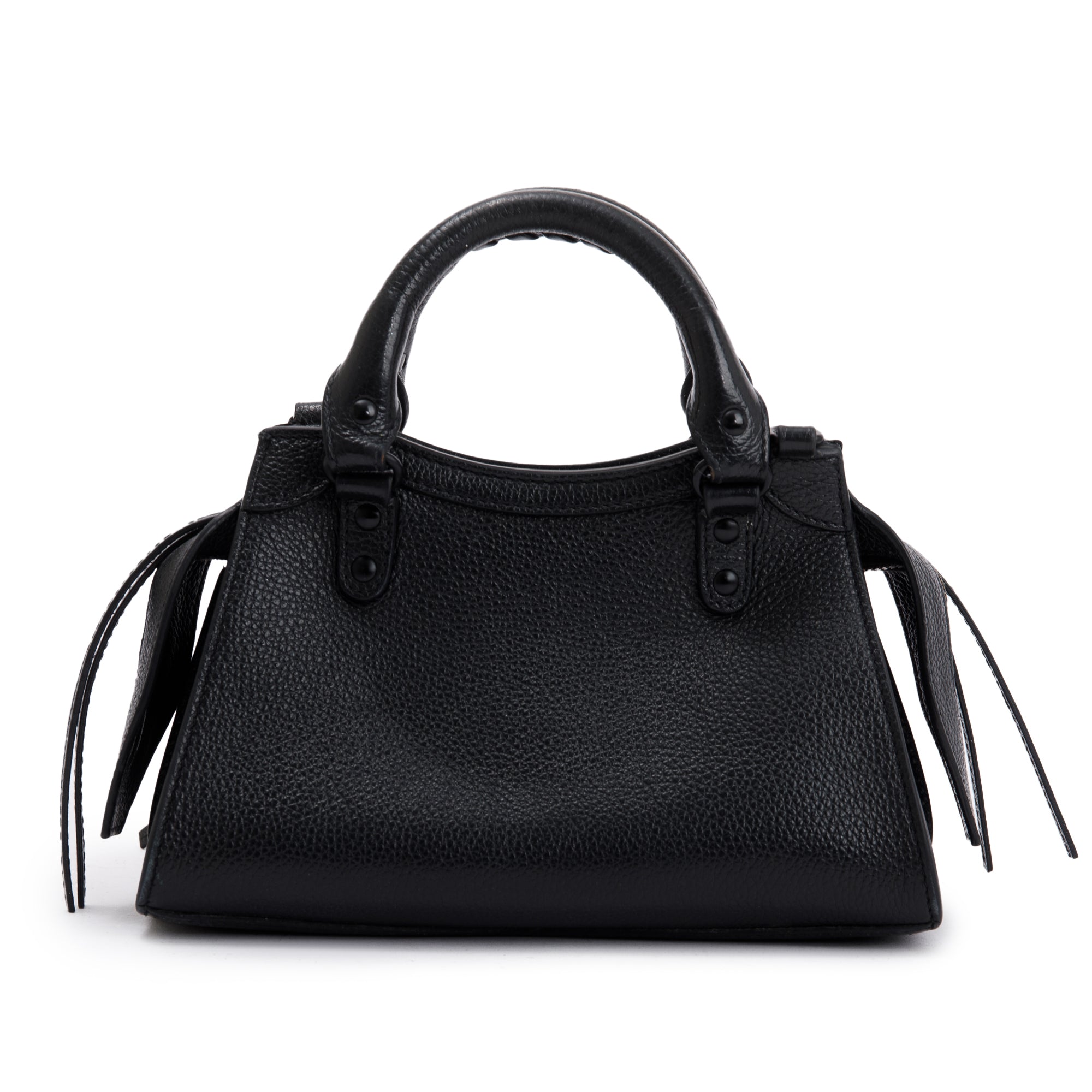 Balenciaga Black Calfskin Leather MIni Neo Classic Top Handle Bag w/ Strap