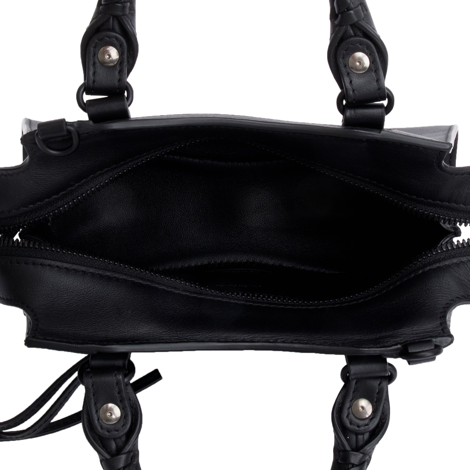 Balenciaga Black Calfskin Leather MIni Neo Classic Top Handle Bag w/ Strap