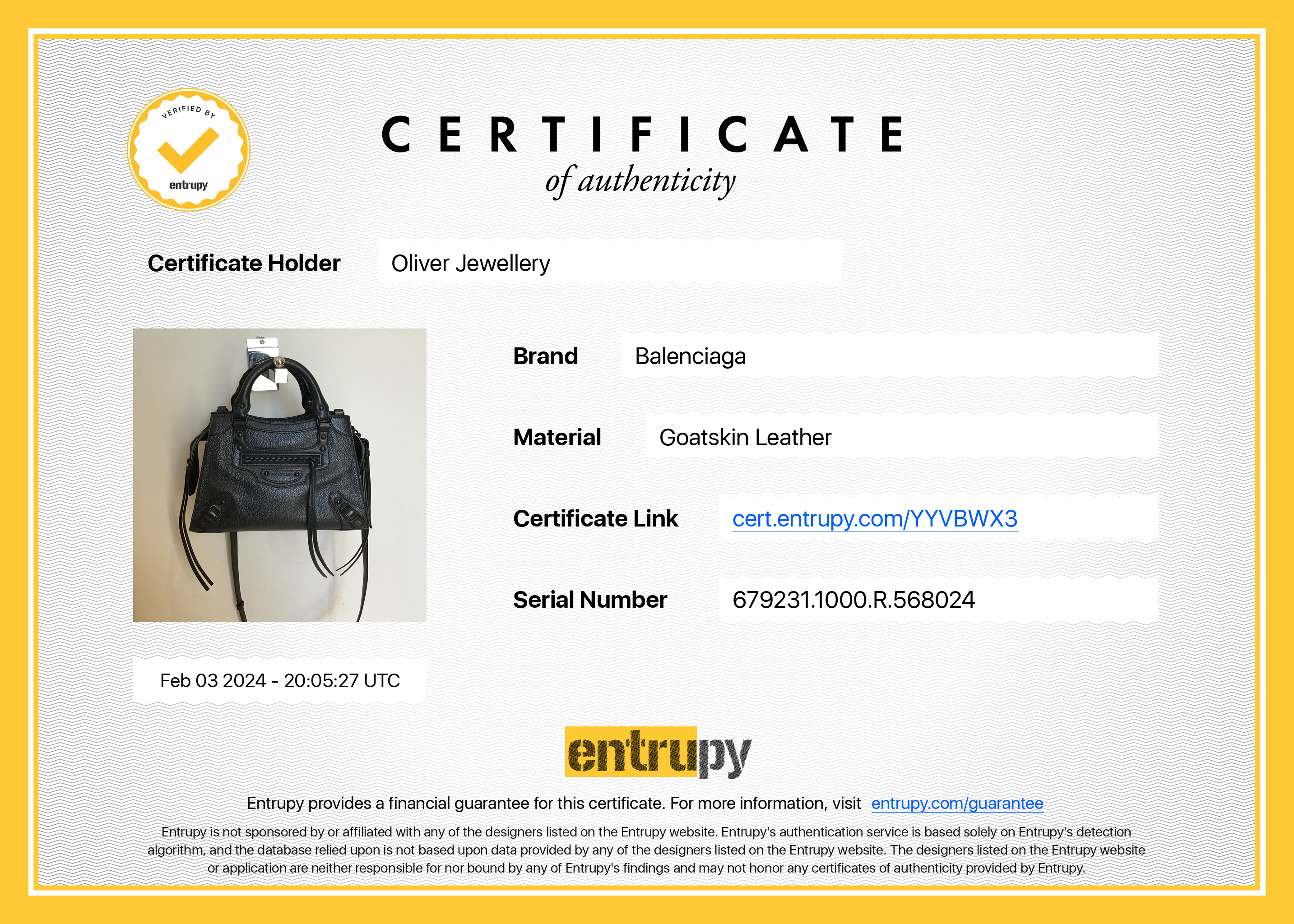 Balenciaga Black Calfskin Leather Neo Classic XS City Bag w/ Strap