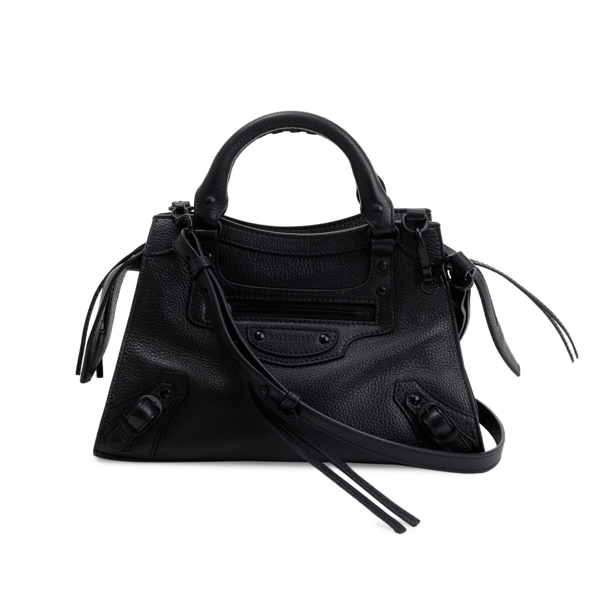 Balenciaga Black Calfskin Leather Neo Classic XS City Bag w/ Strap
