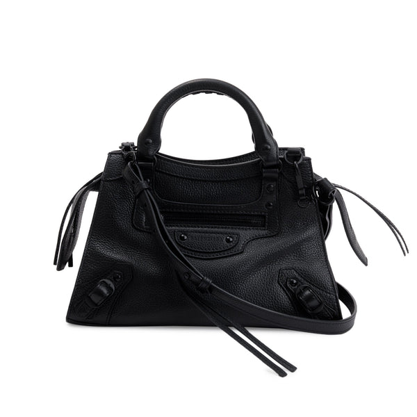 Balenciaga Black Calfskin Leather Neo Classic XS City Bag w/ Strap