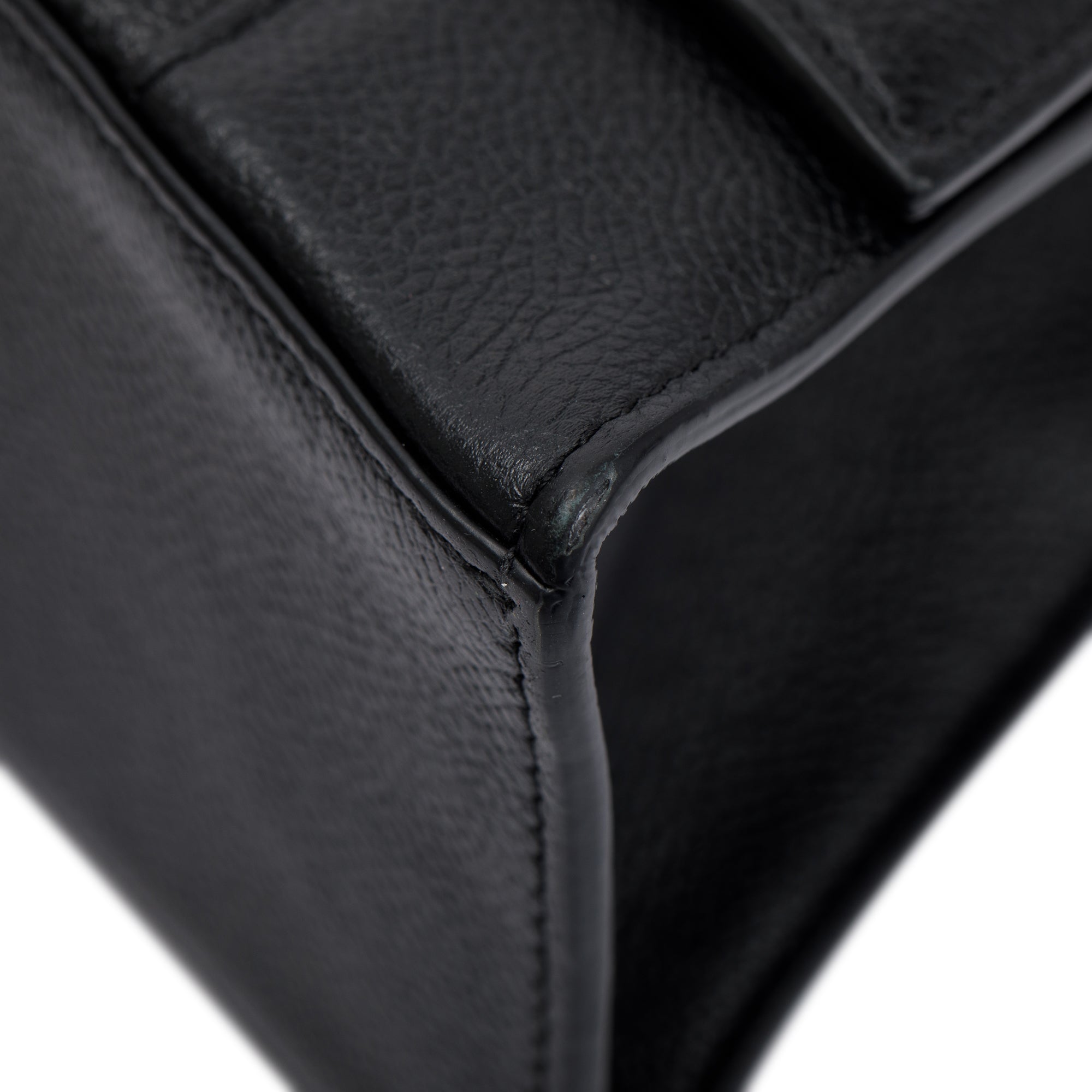 Balenciaga Black Calfskin Leather Small Hourglass Top Handle Bag w/ Strap