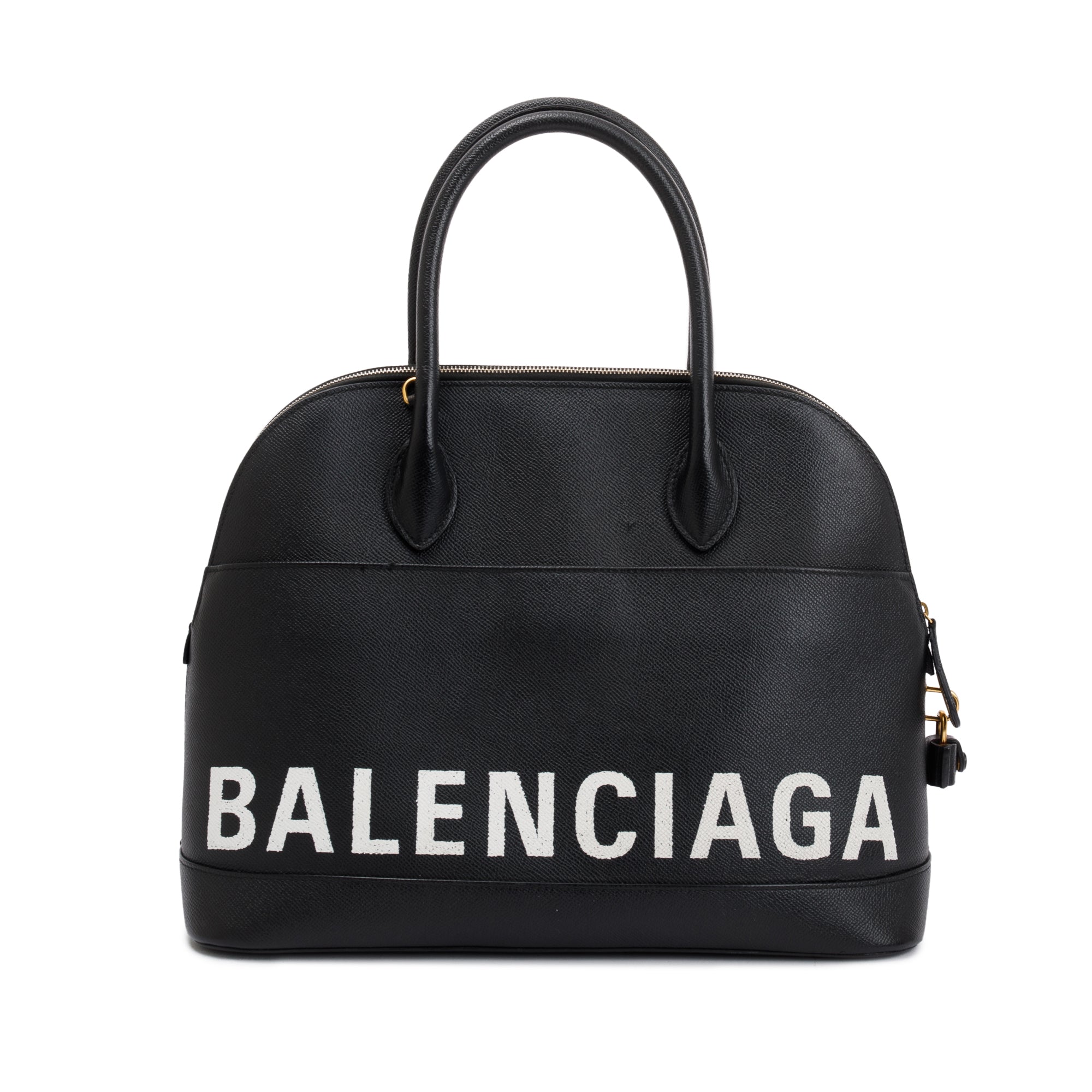 Balenciaga Black Calfskin Leather Ville M Top Handle Bag