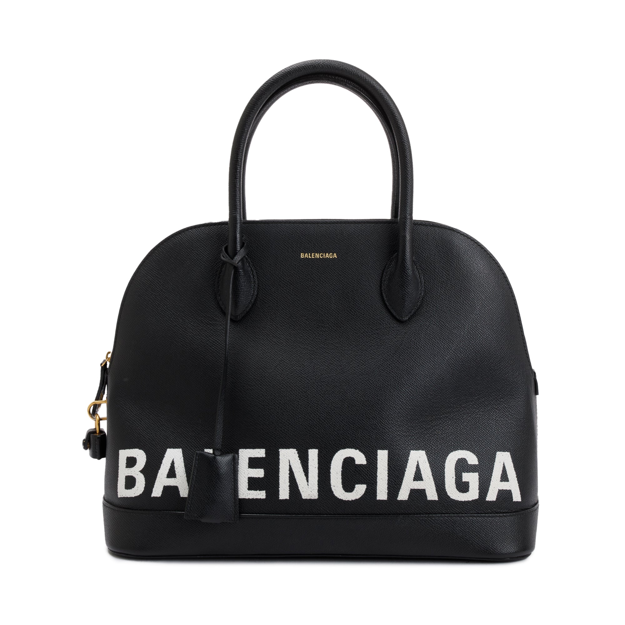 Balenciaga Black Calfskin Leather Ville M Top Handle Bag