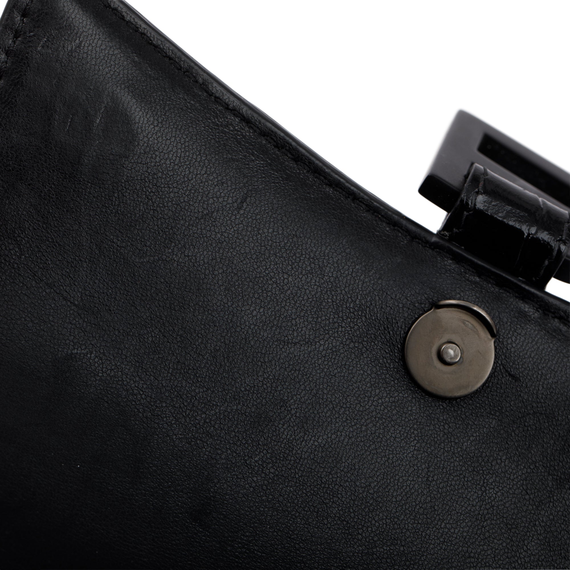 Balenciaga Black Croc-Embossed Hourglass XS Top Handle Bag