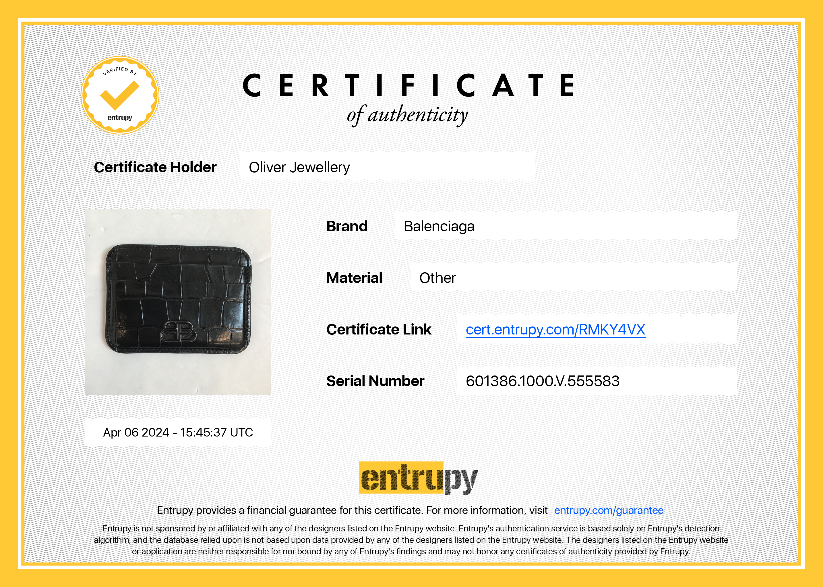 Balenciaga Black Croc-Embossed Leather BB Card Case