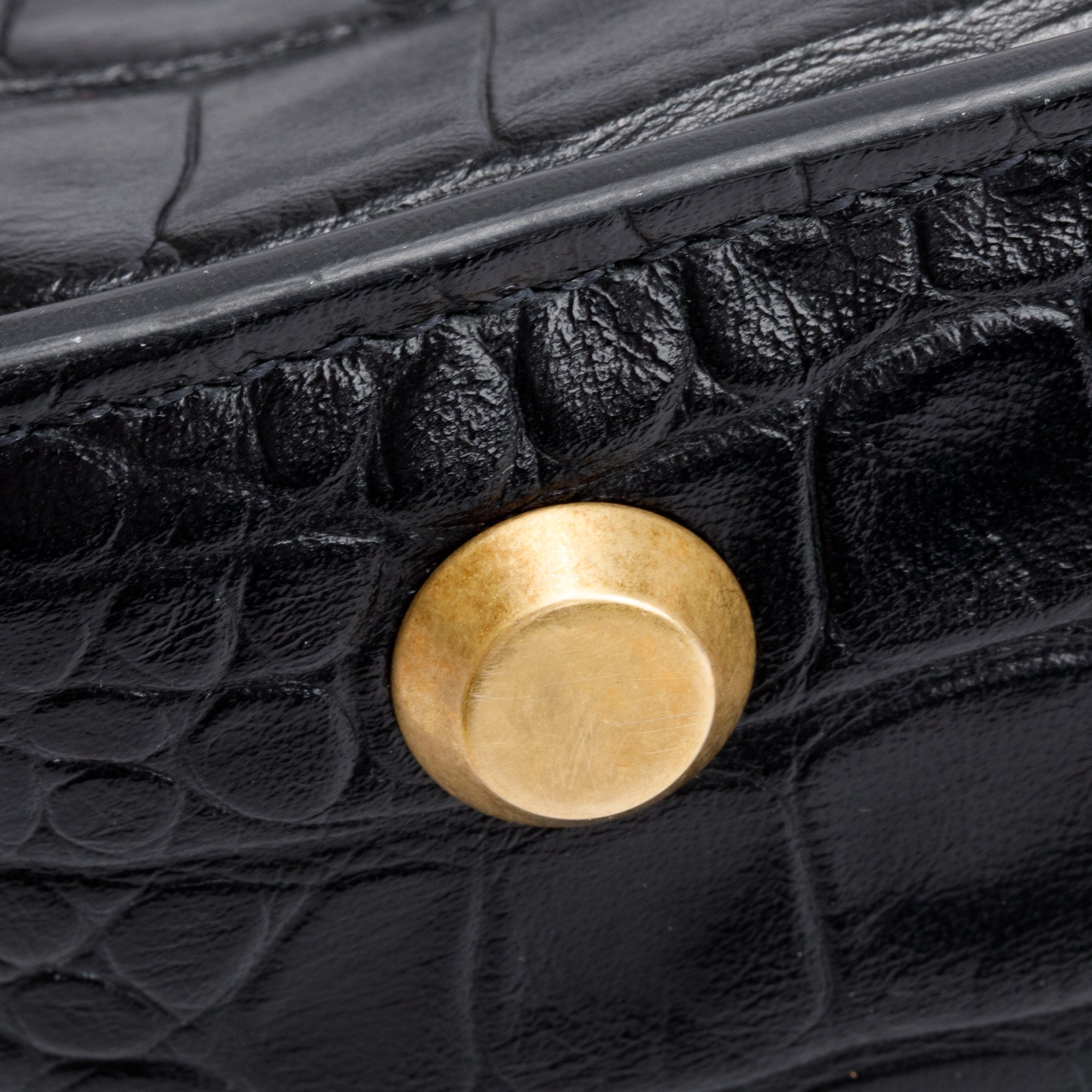 Balenciaga Black Croc-Embossed Leather Tool 2.0 Small N/S Tote w/ Strap & Box