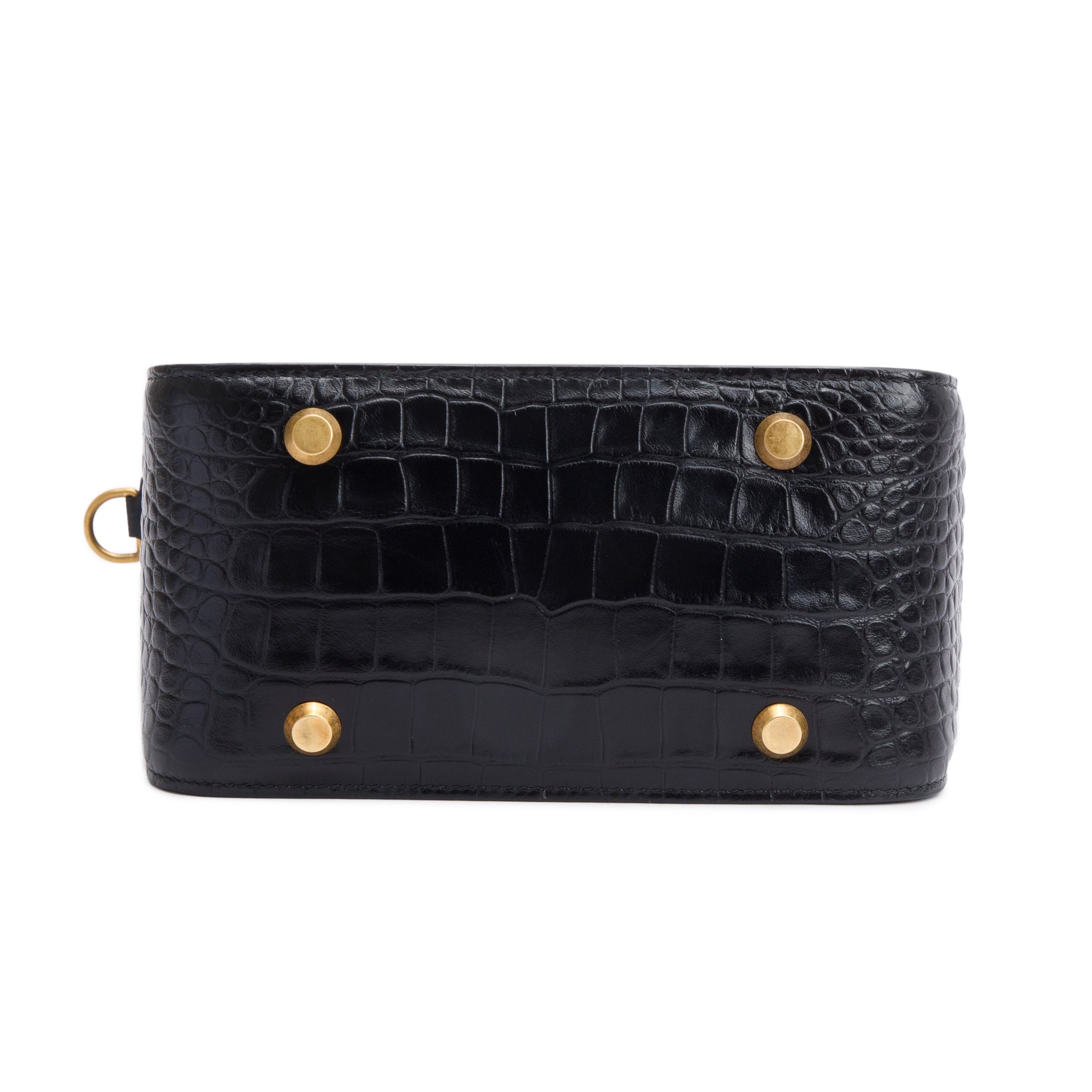 Balenciaga Black Croc-Embossed Leather Tool 2.0 Small N/S Tote w/ Strap & Box