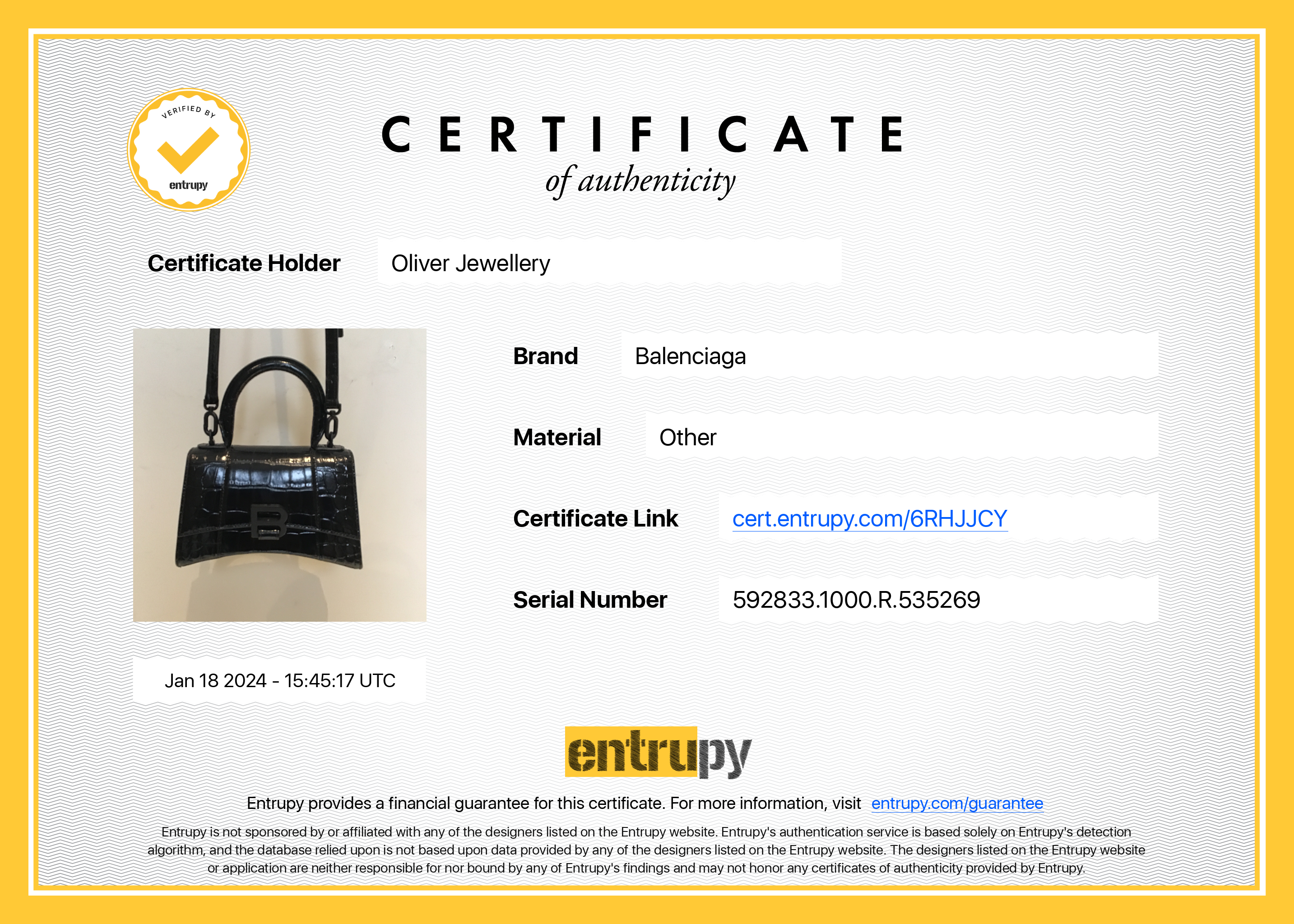 Balenciaga Black Croc-Embossed Leather XS Hourglass Top Handle Bag w/ Strap